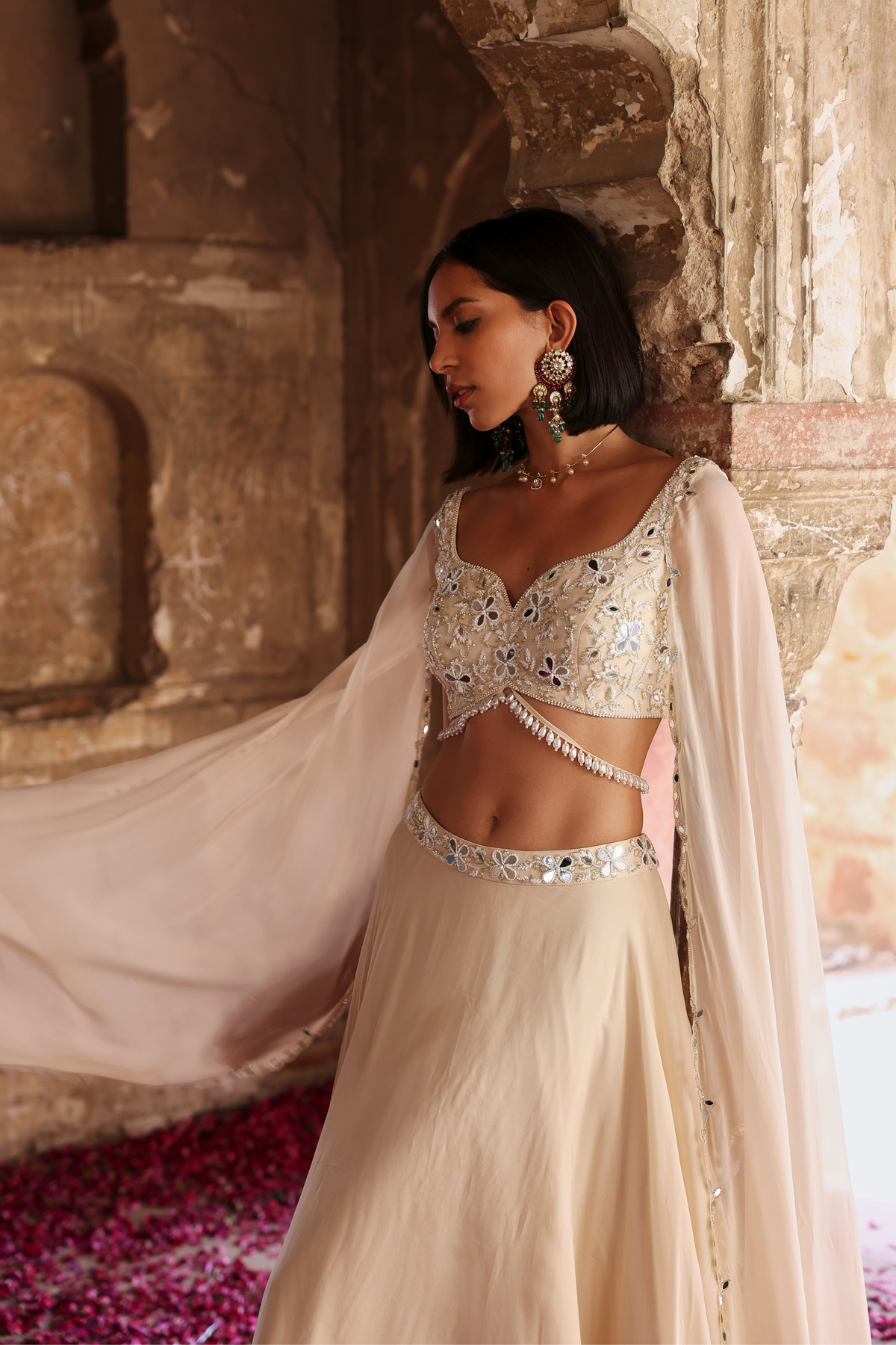 Areen Lehenga in Ivory