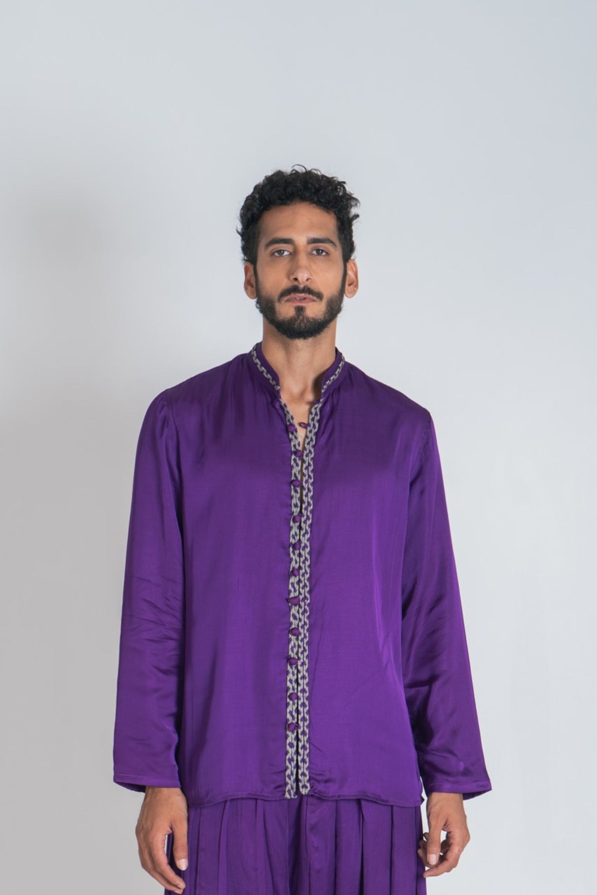 Purple-green Braid Kurta