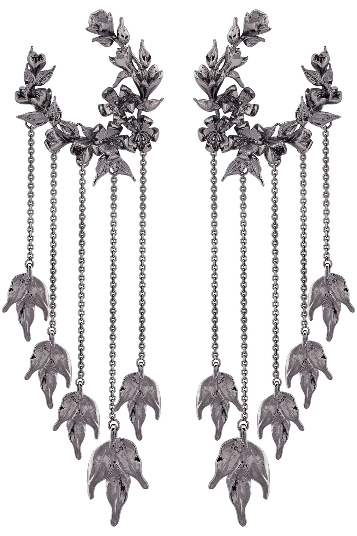 Gun metal wreath of eros earrings