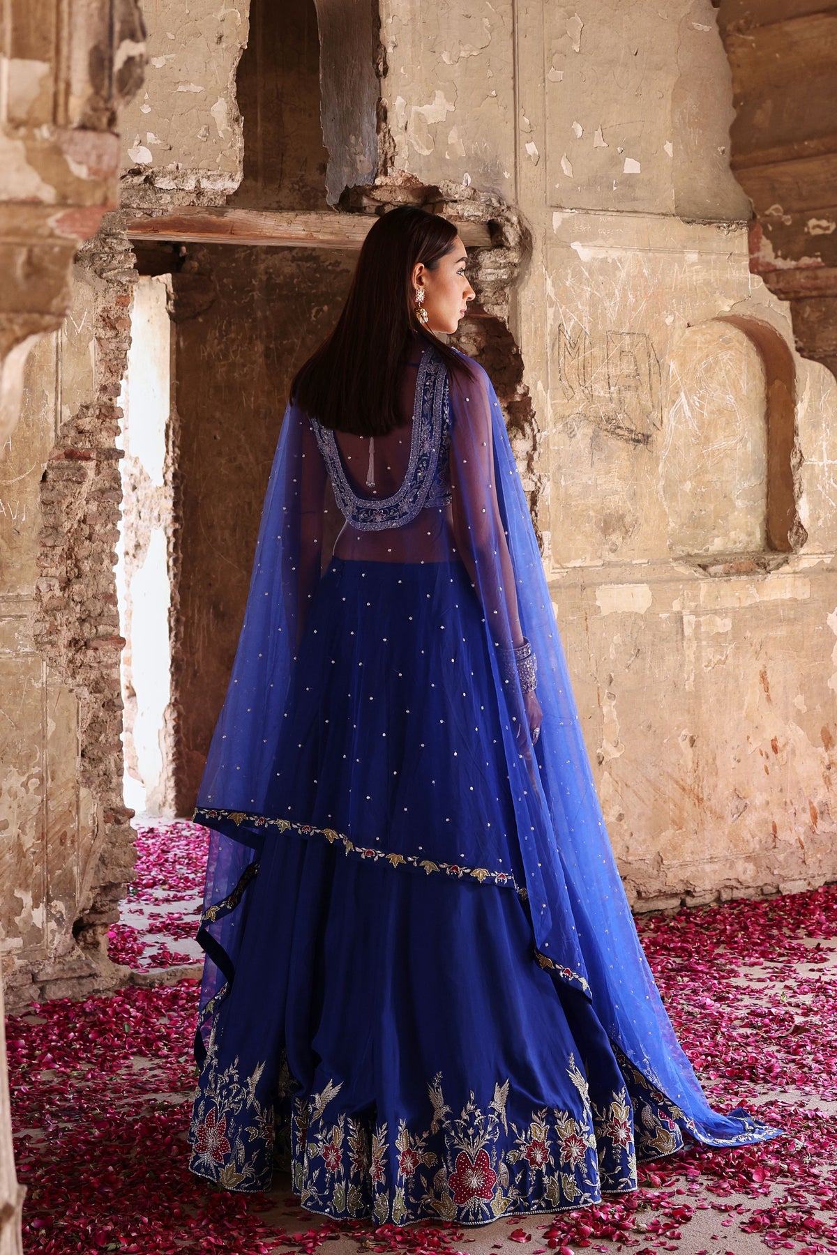 Meera Lehenga in Electric Blue