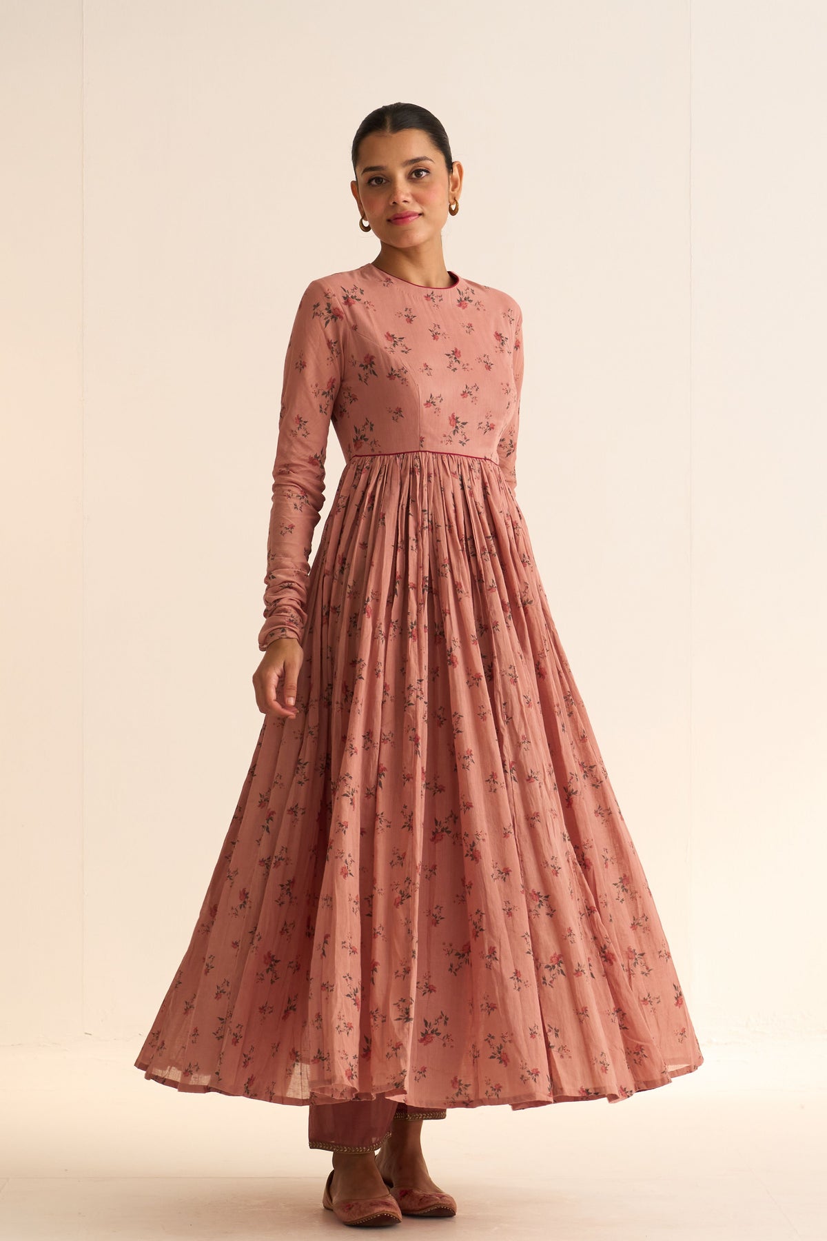 Chintz Old Rose Ghoomar Anarkali