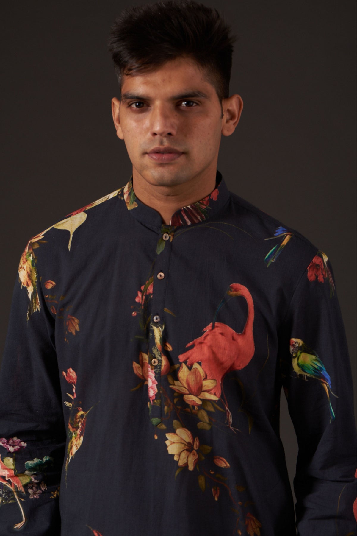 Black Printed Kurta Set