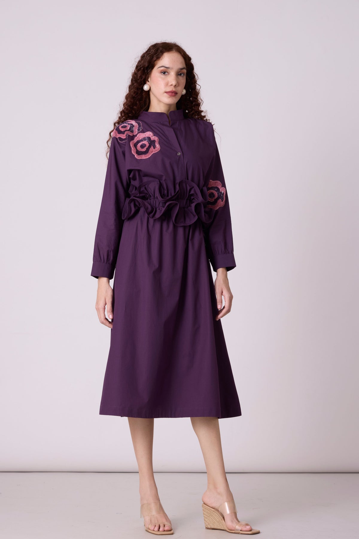 Alexa Applique Berry Purple Dress