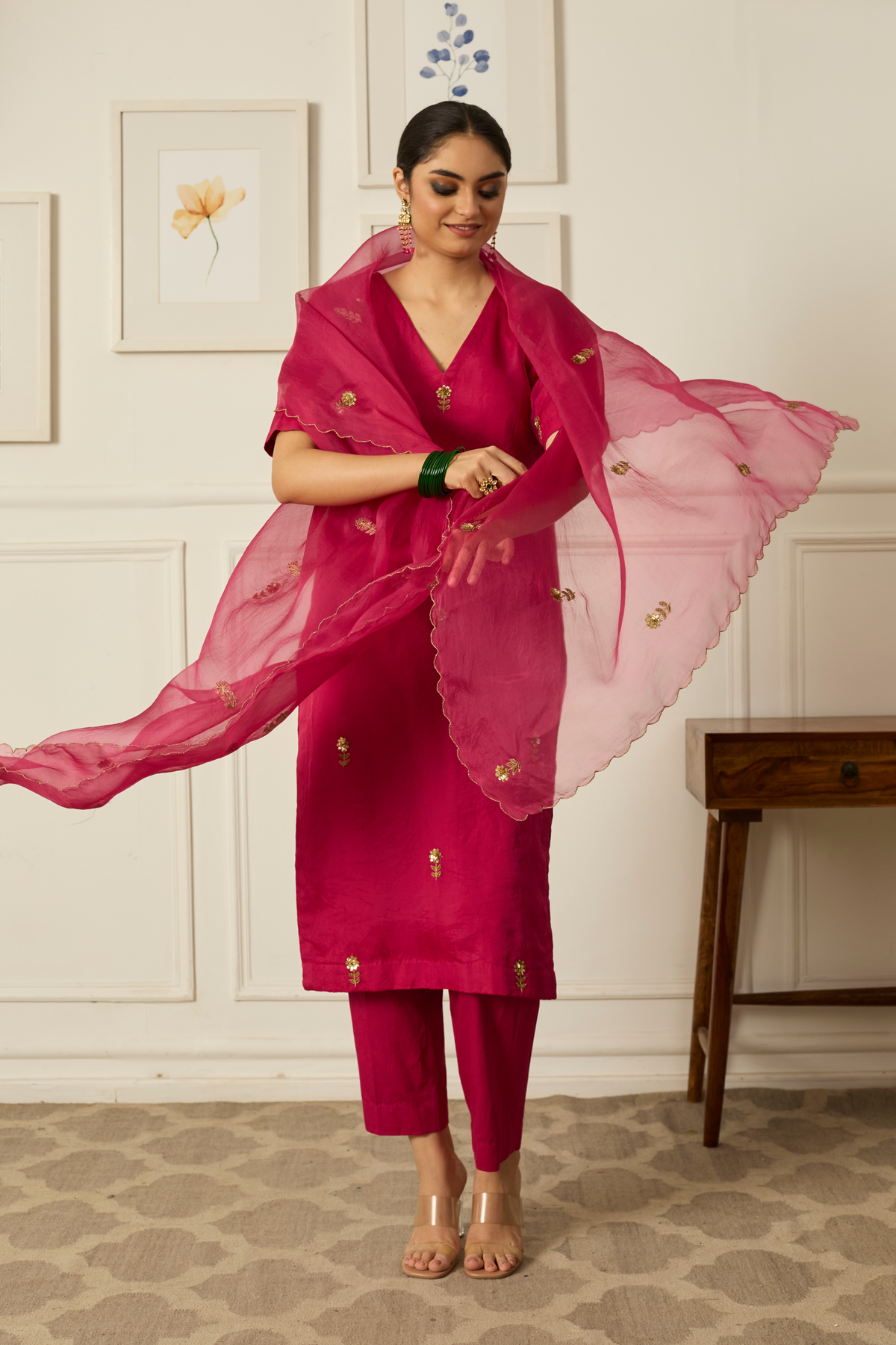 Pink Iris Kurta Set