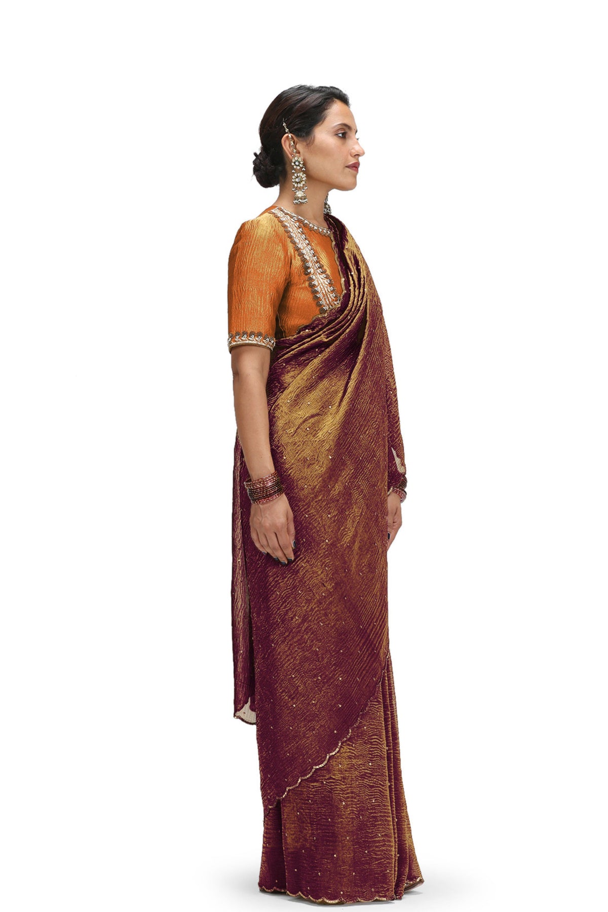 Krsna Garnet Saree Set