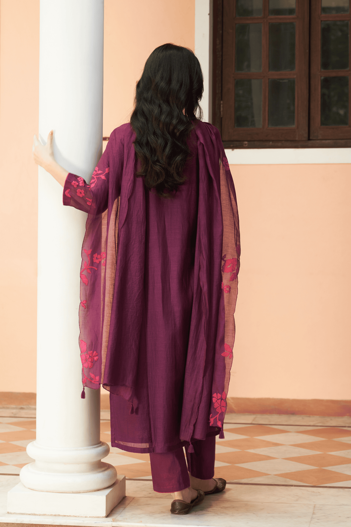 Amethyst Floral Applique Kurta Set