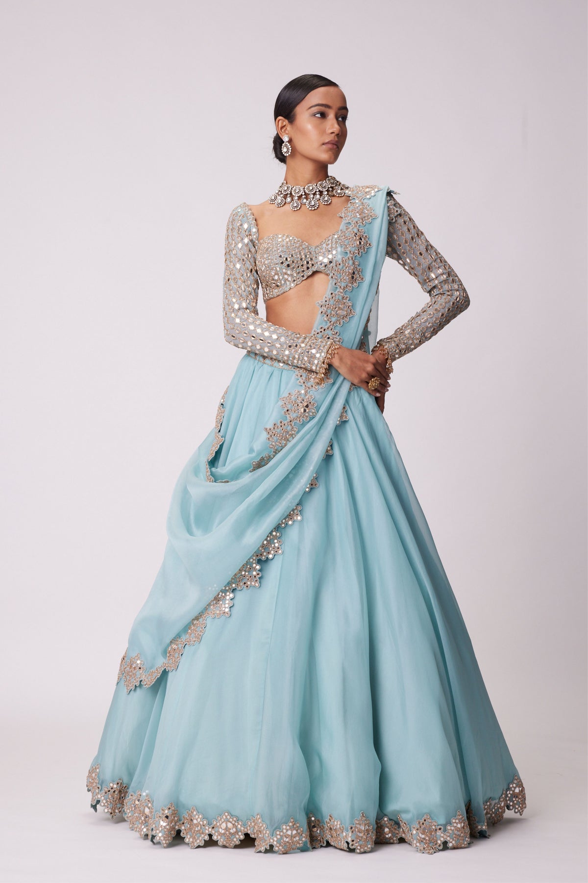 Powder Blue Lehenga Set