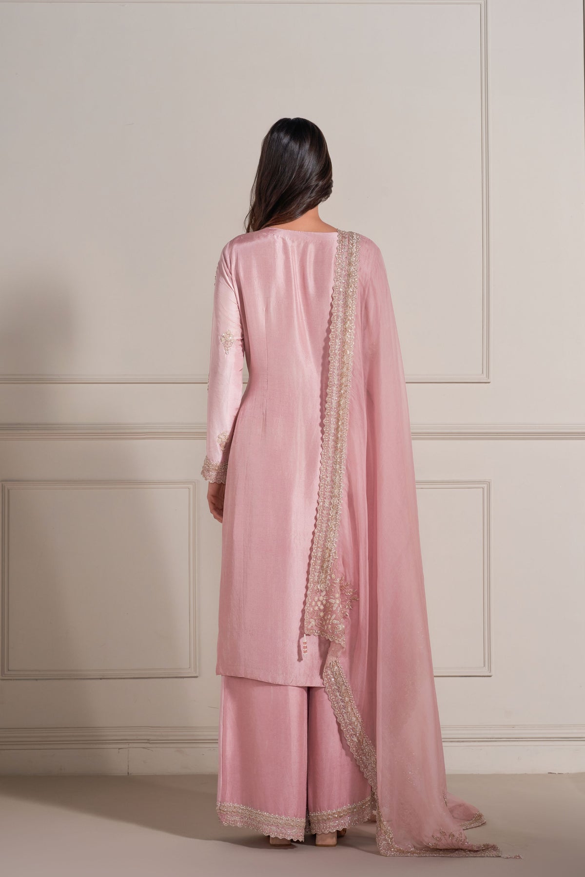 Baby Pink Embellished Kurta Set