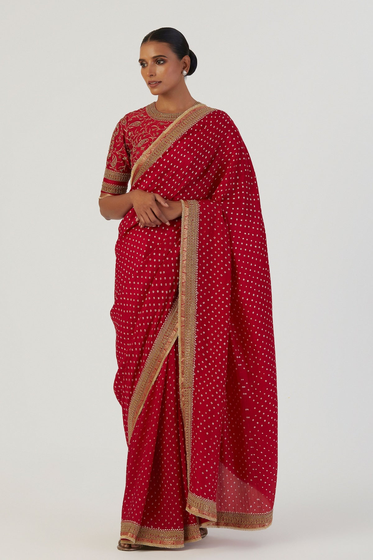 Luni Bandhani Silk Saree