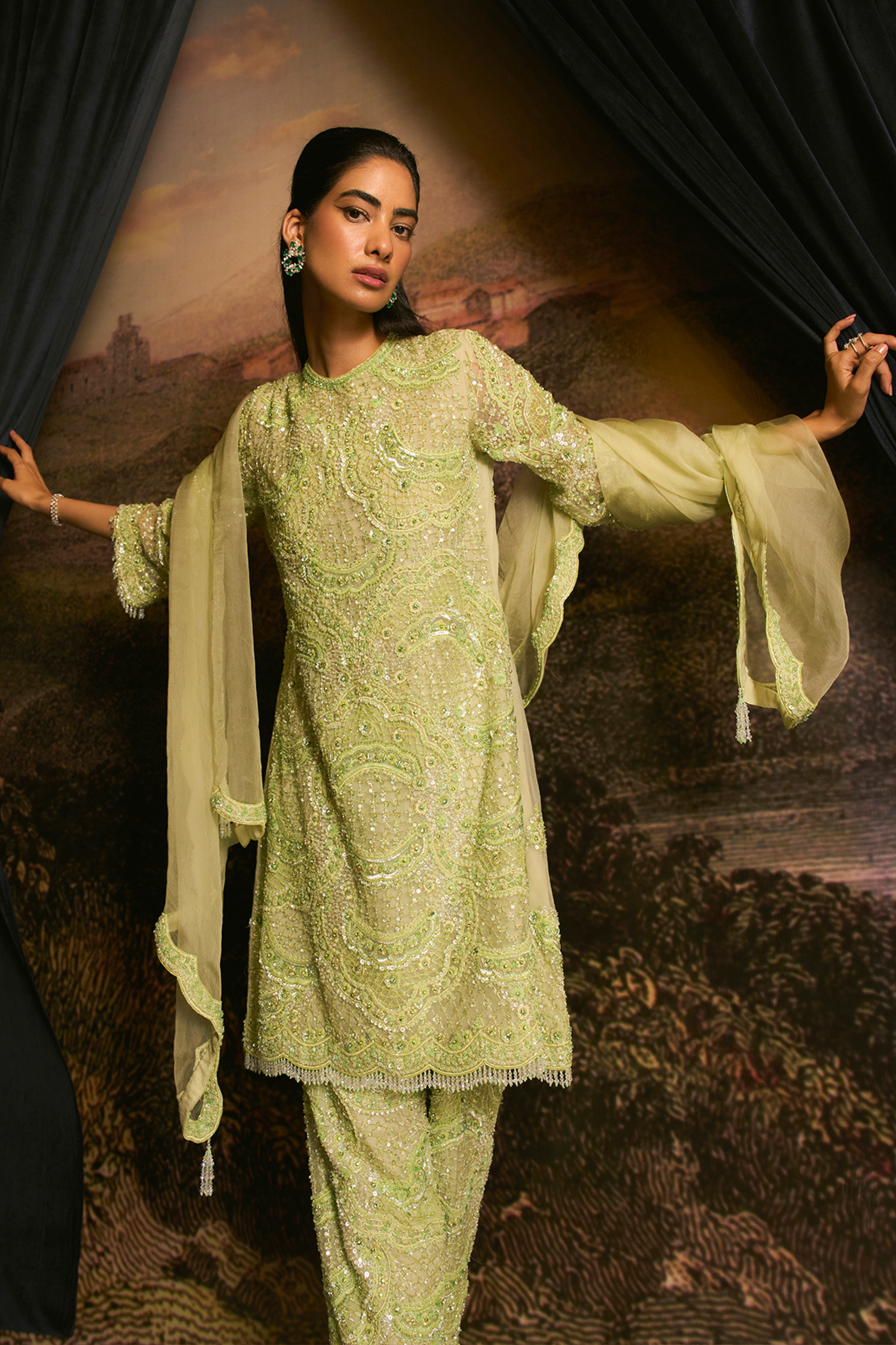 Kiwi Green Kurta Set