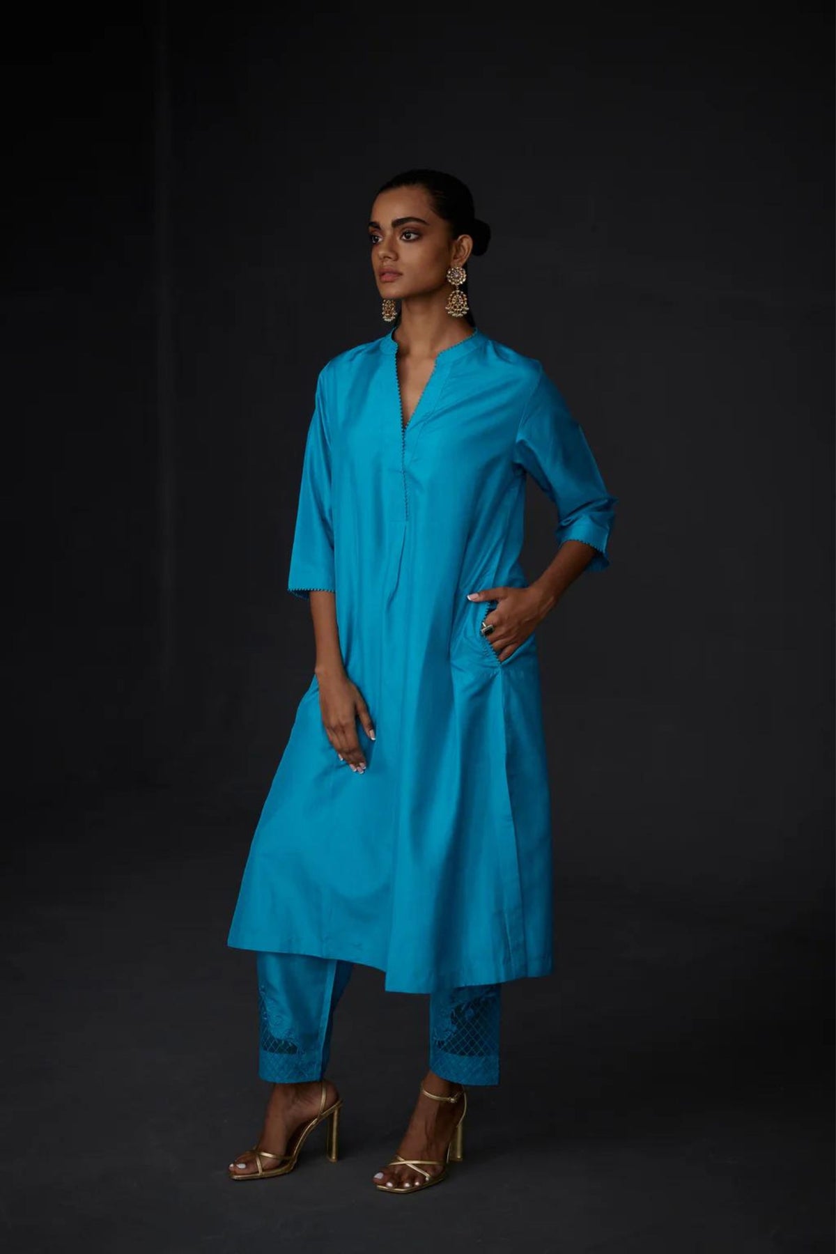 Turquoise Blue Tunic With Trouser