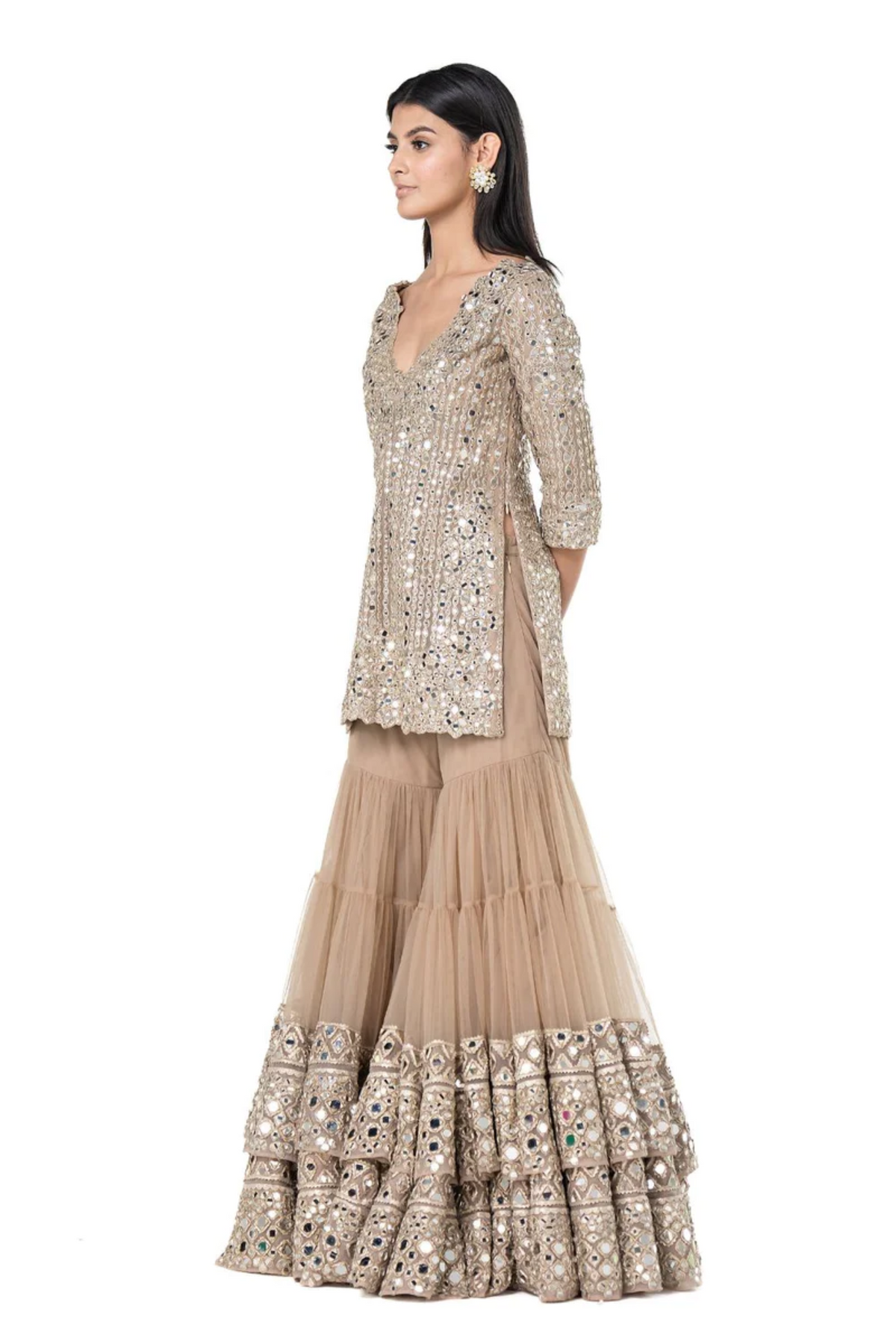 Beige Sharara Set