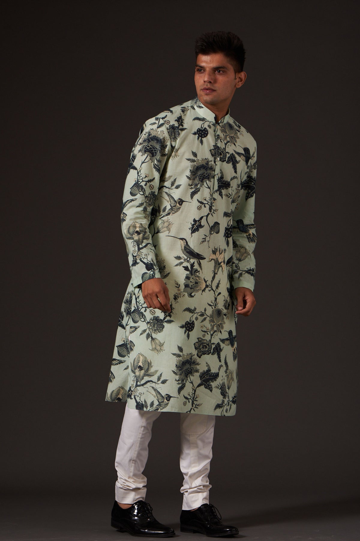 Sea Green Print Kurta Set