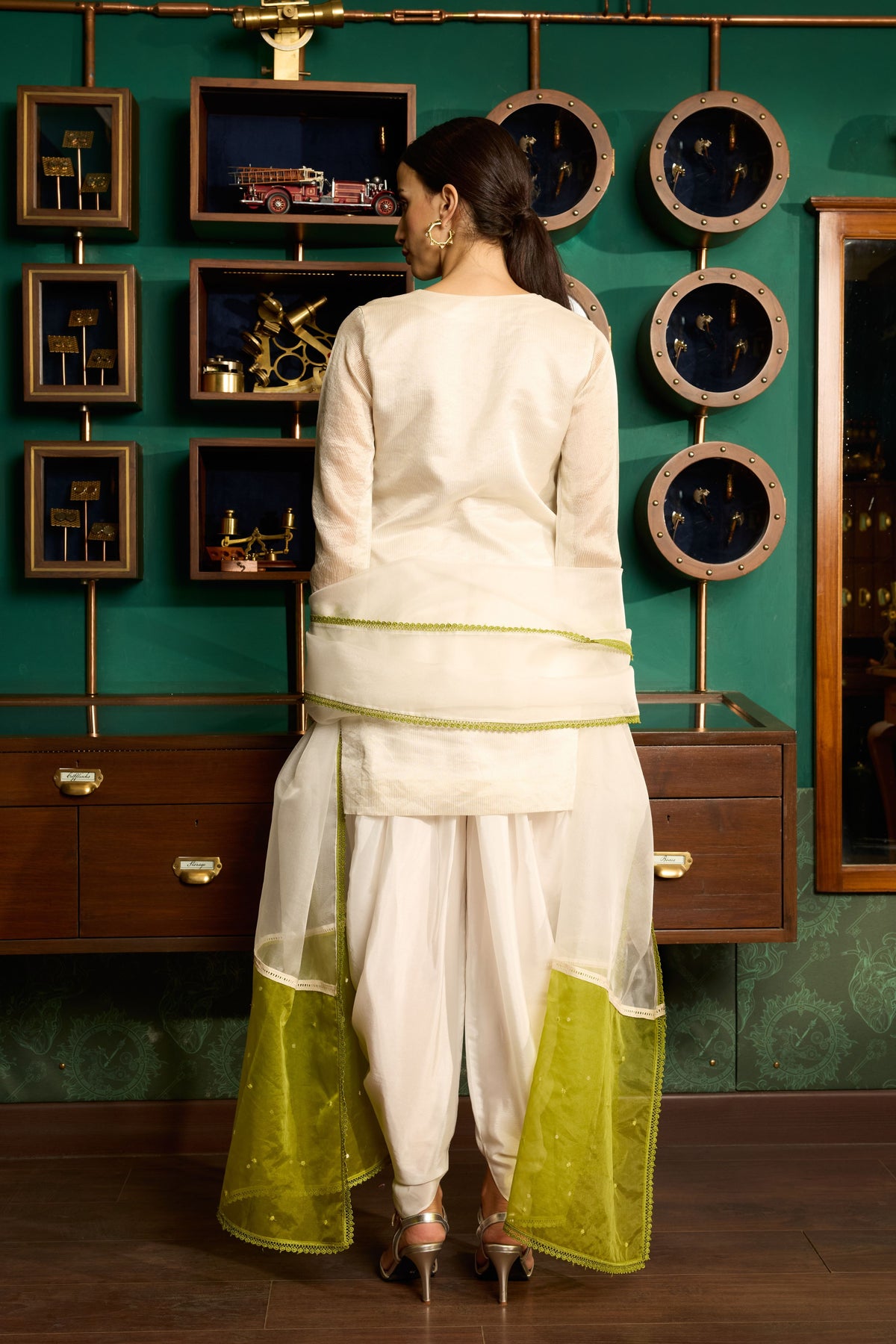 Off-white Embroidered Kurta Set