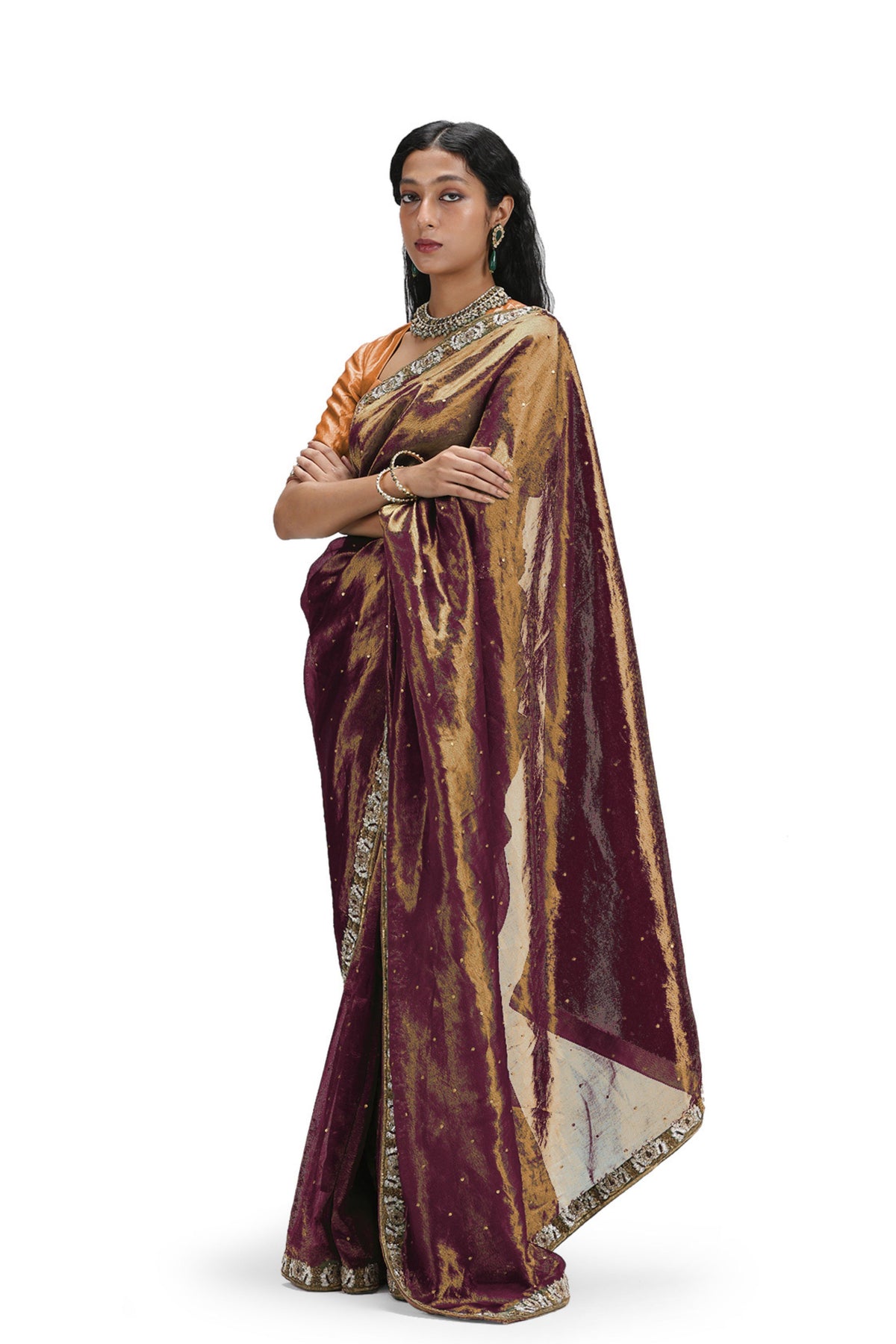 Aparna Garnet Saree Set