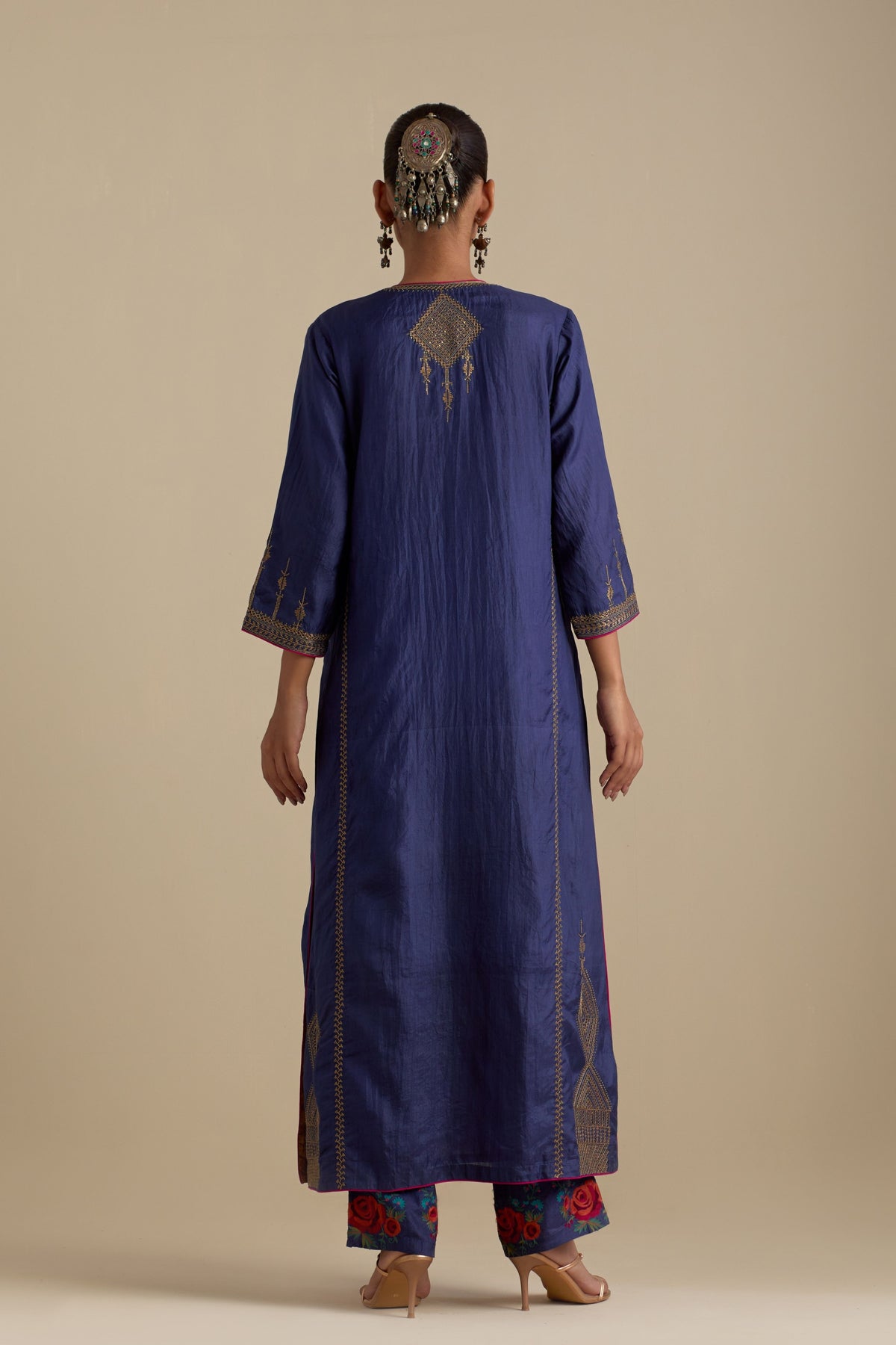 Blue Silk Straight Kurta Set