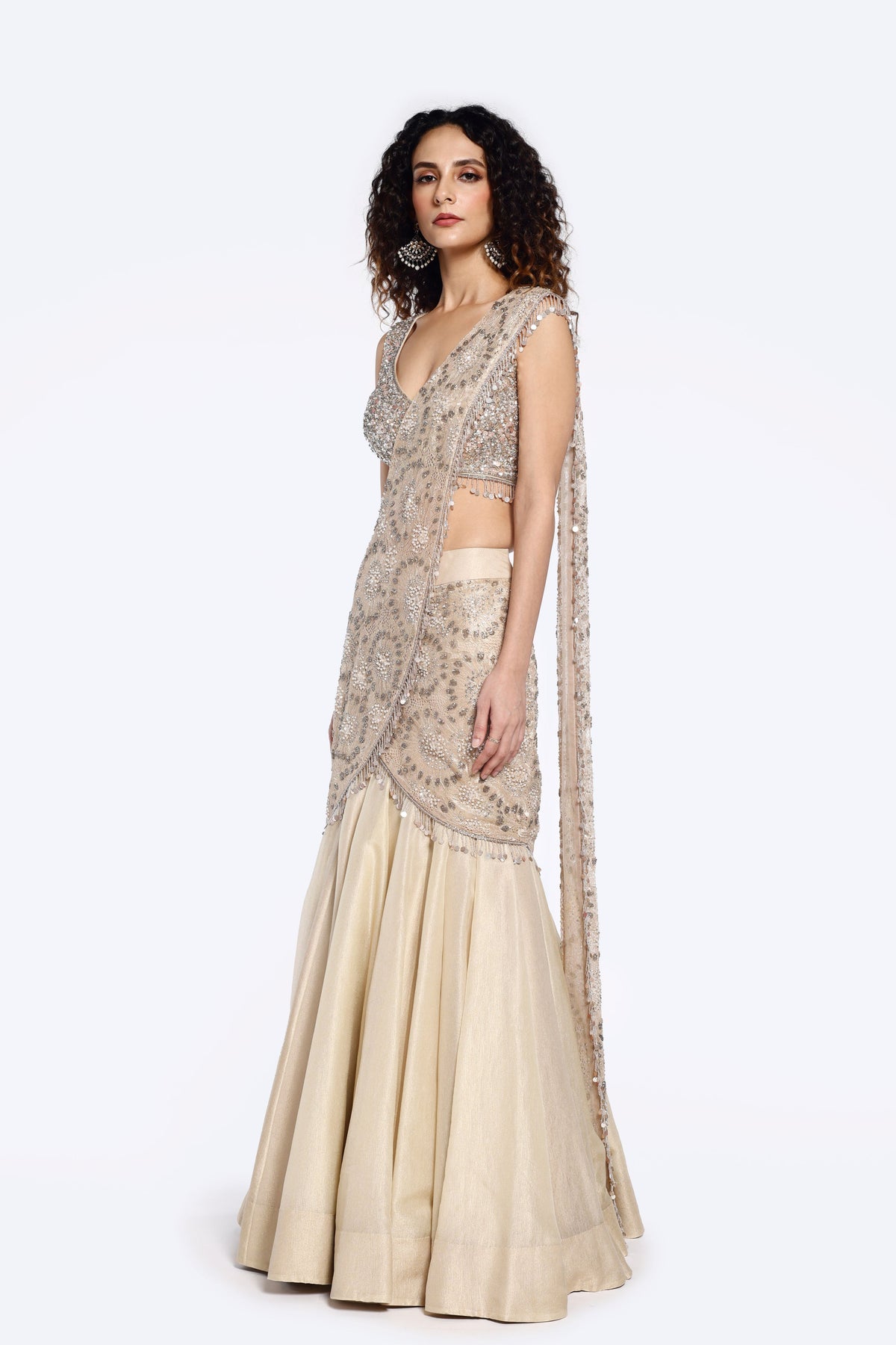 Beige Lehenga Set