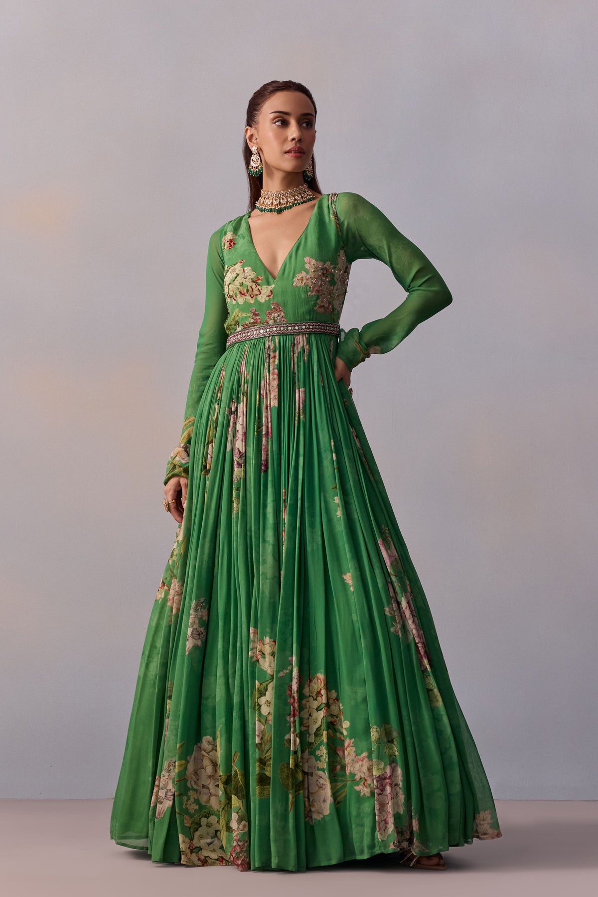 Forest Green Maira Anarkali Set