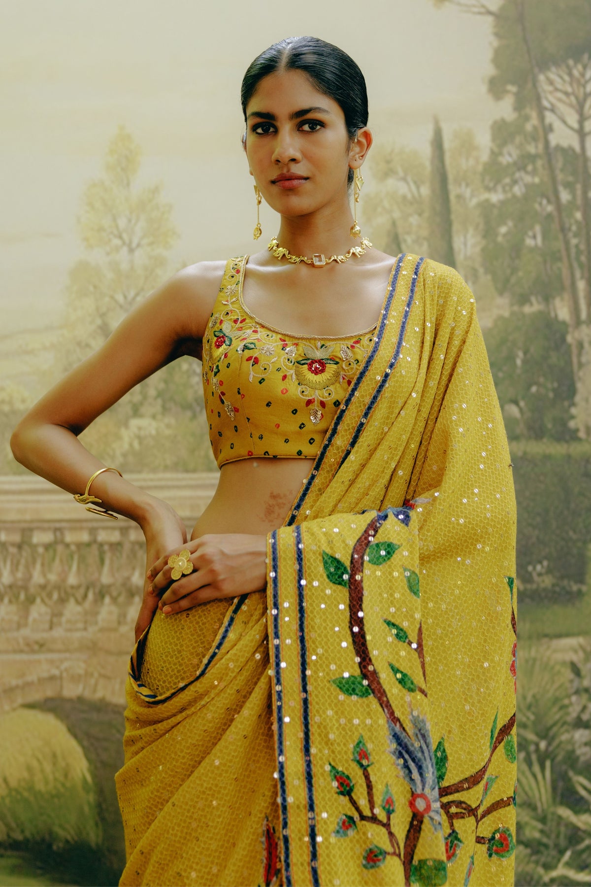 Sunflower Yellow Saree