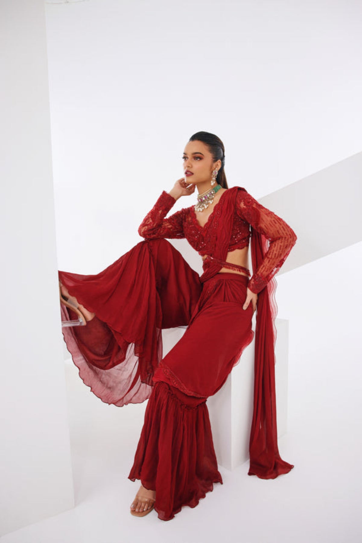 Ruby Pre-draped Saree