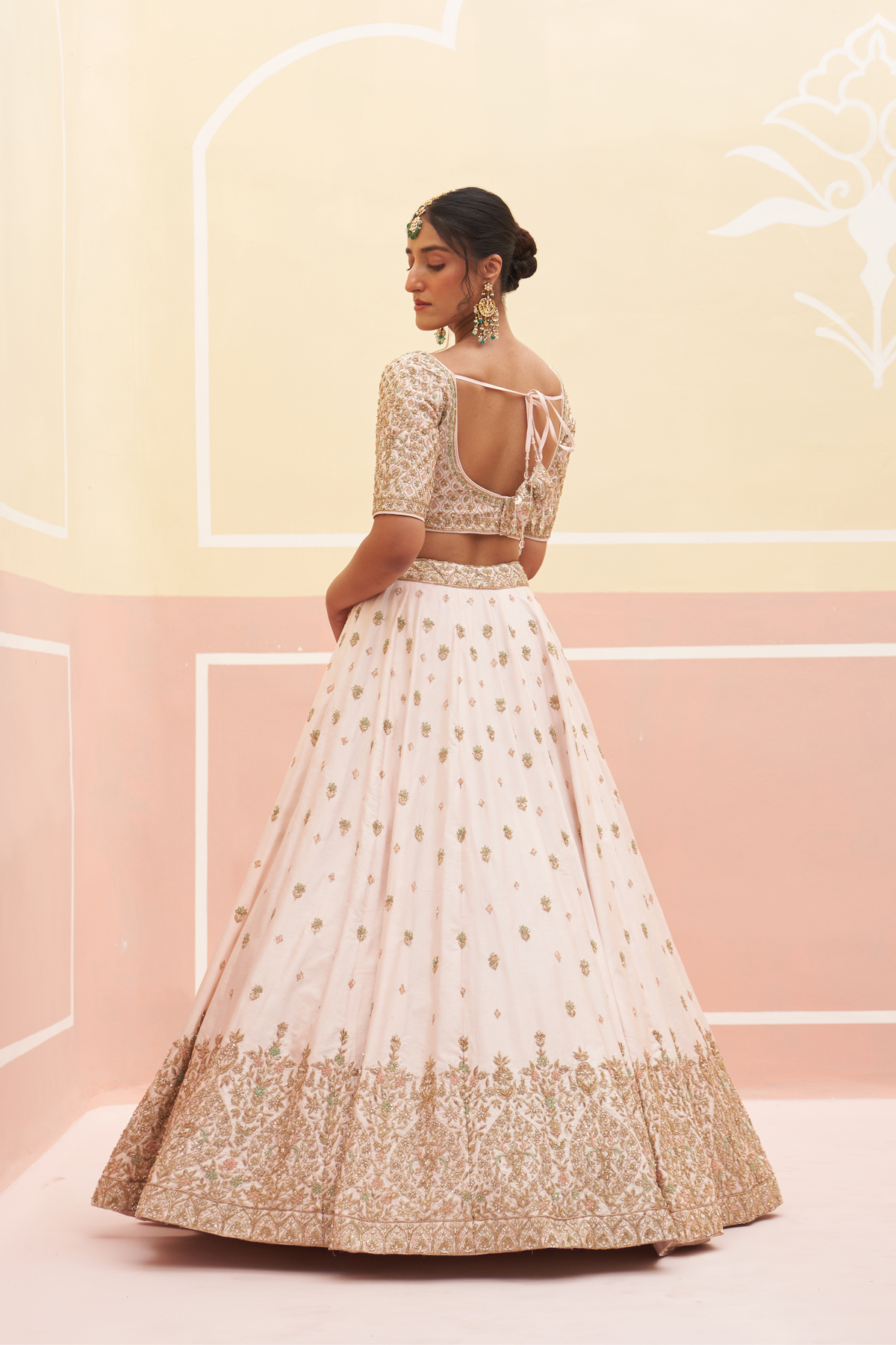 Blush Pink Raw Silk Lehenga Set