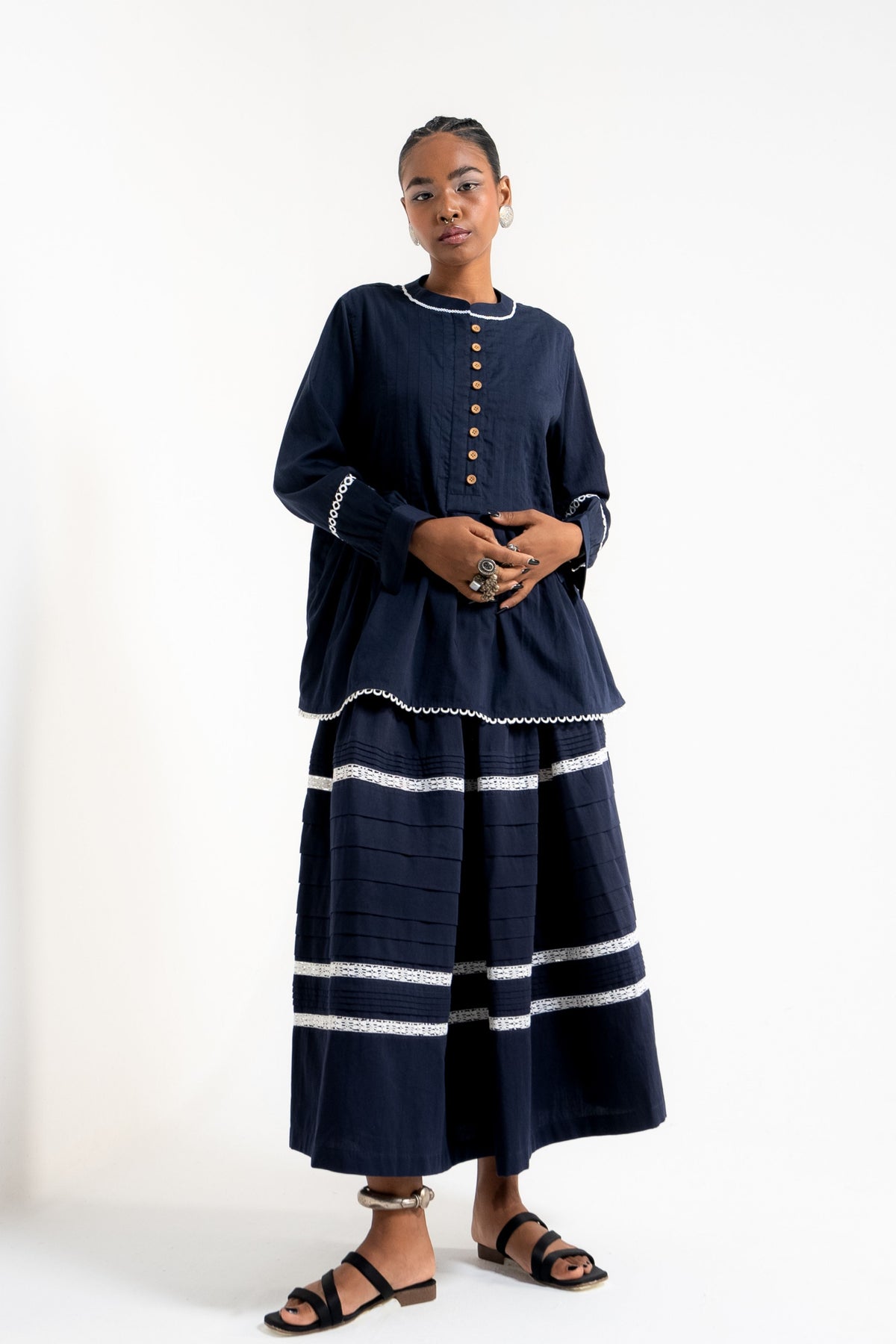 Fig Prussian Blue Skirt