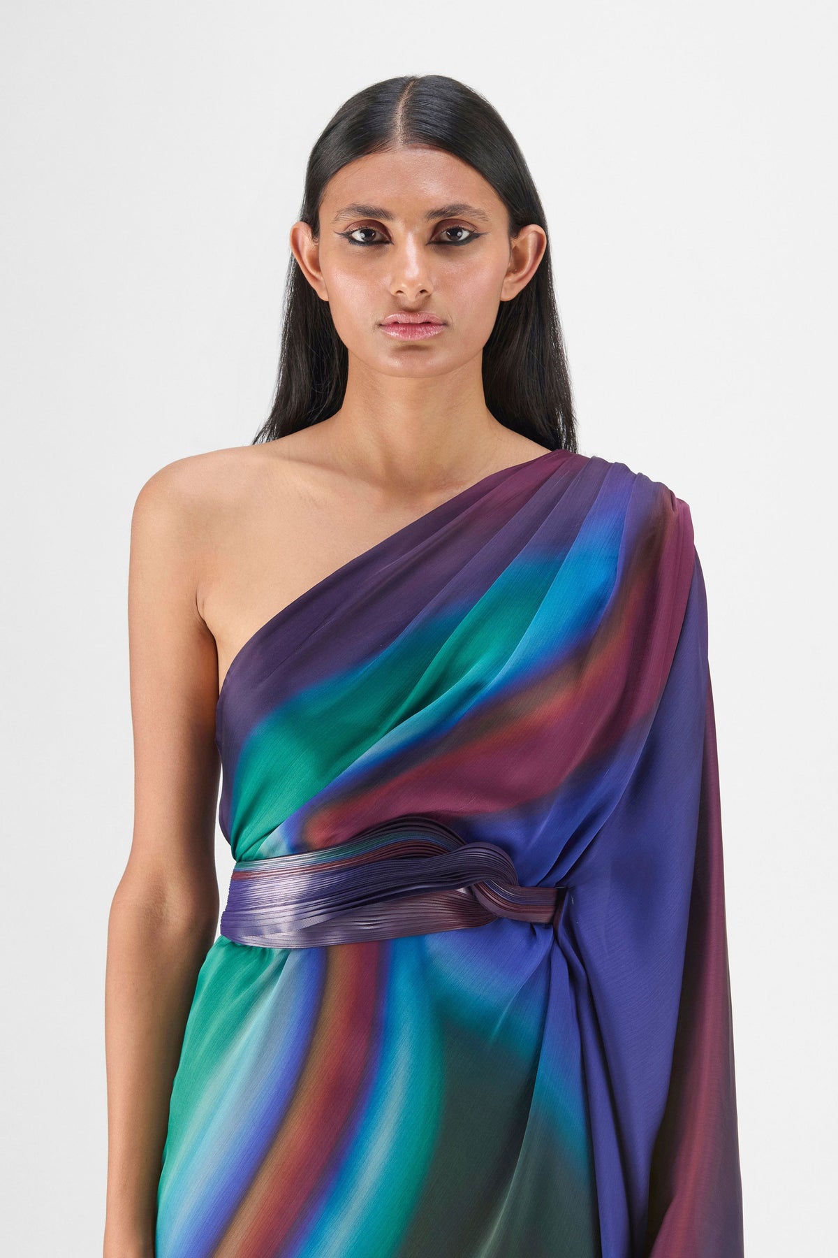 Off-Shoulder Watercolour Gown