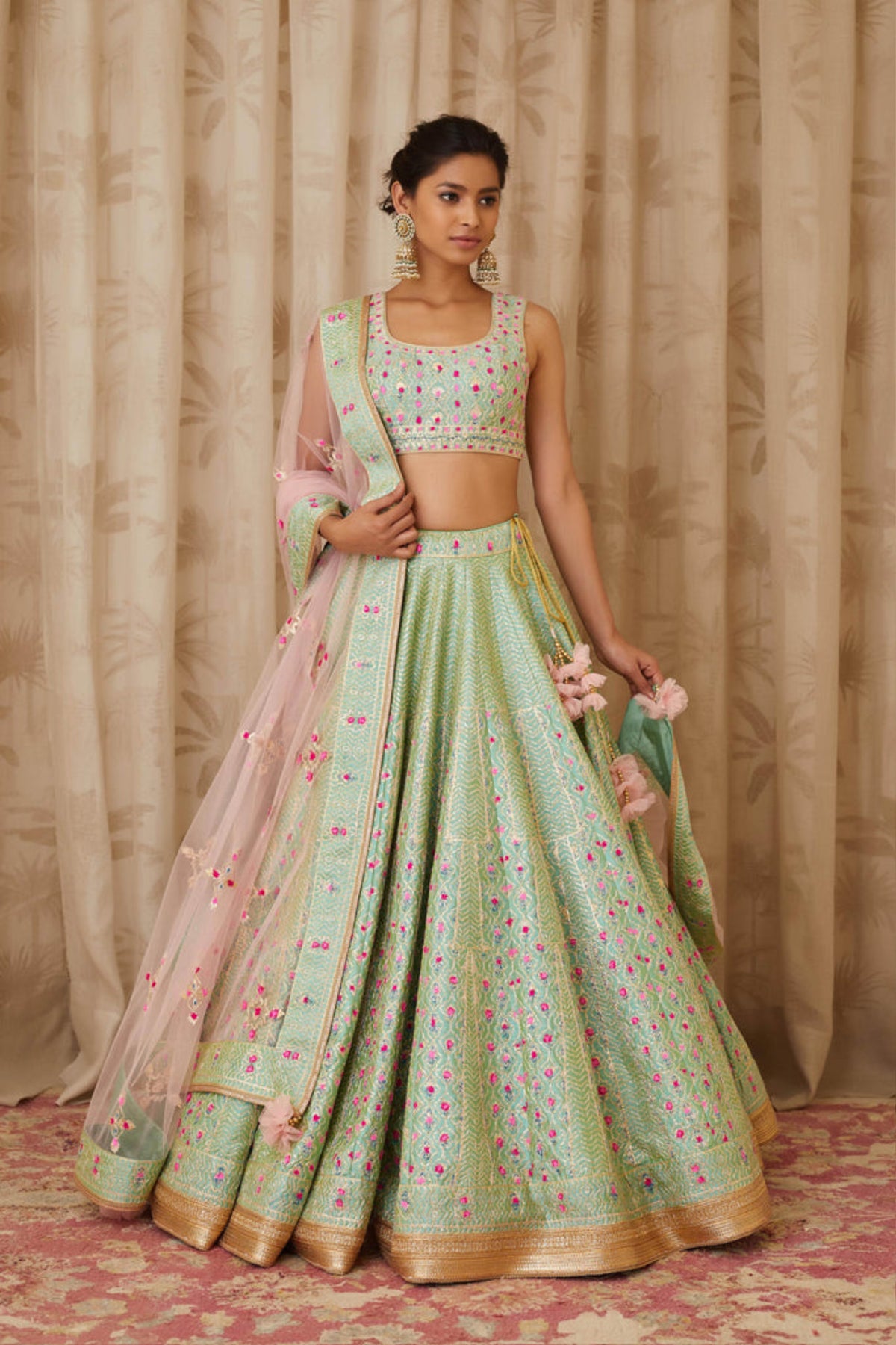 Sea green lehenga set