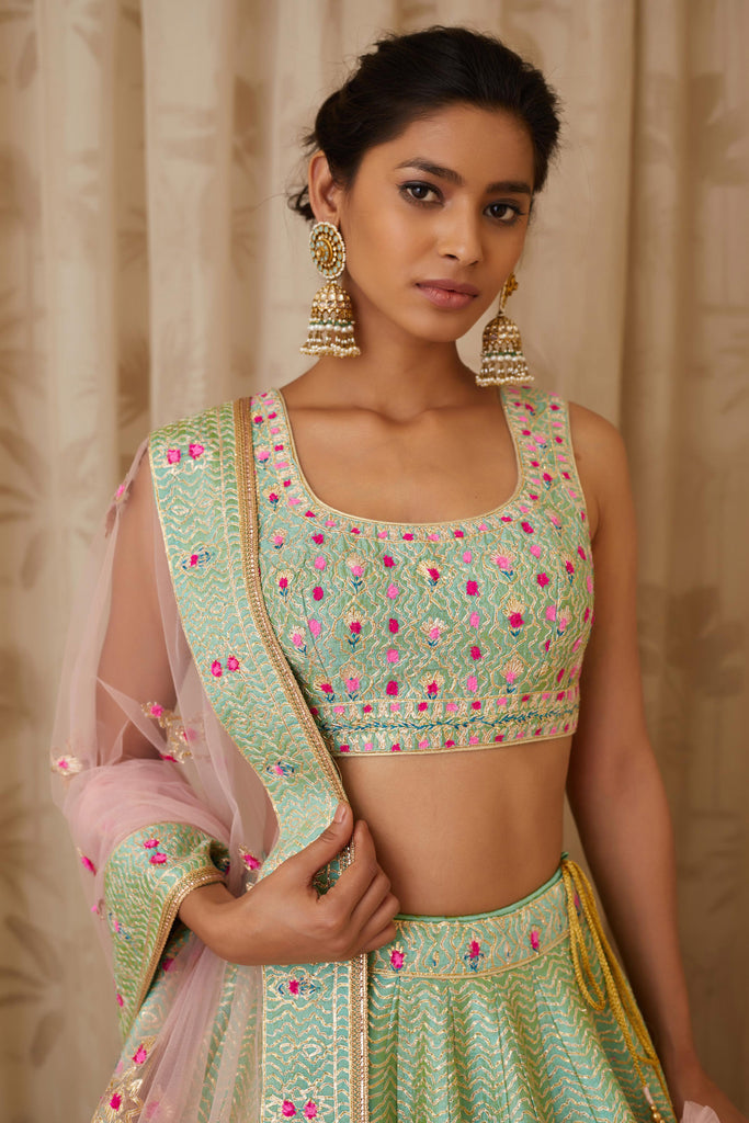 Sea green lehenga set