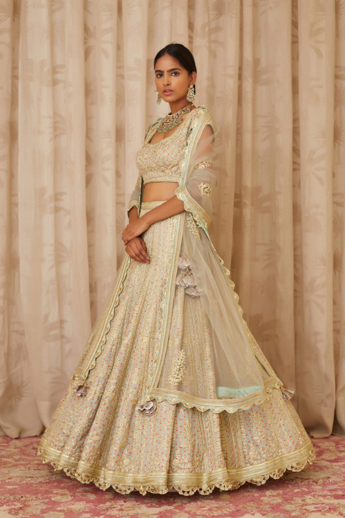 Silver and grey lehenga set