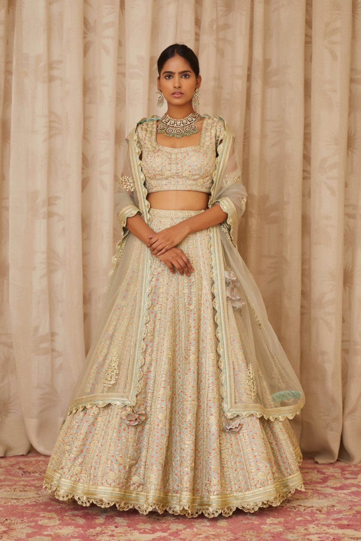 Silver and grey lehenga set