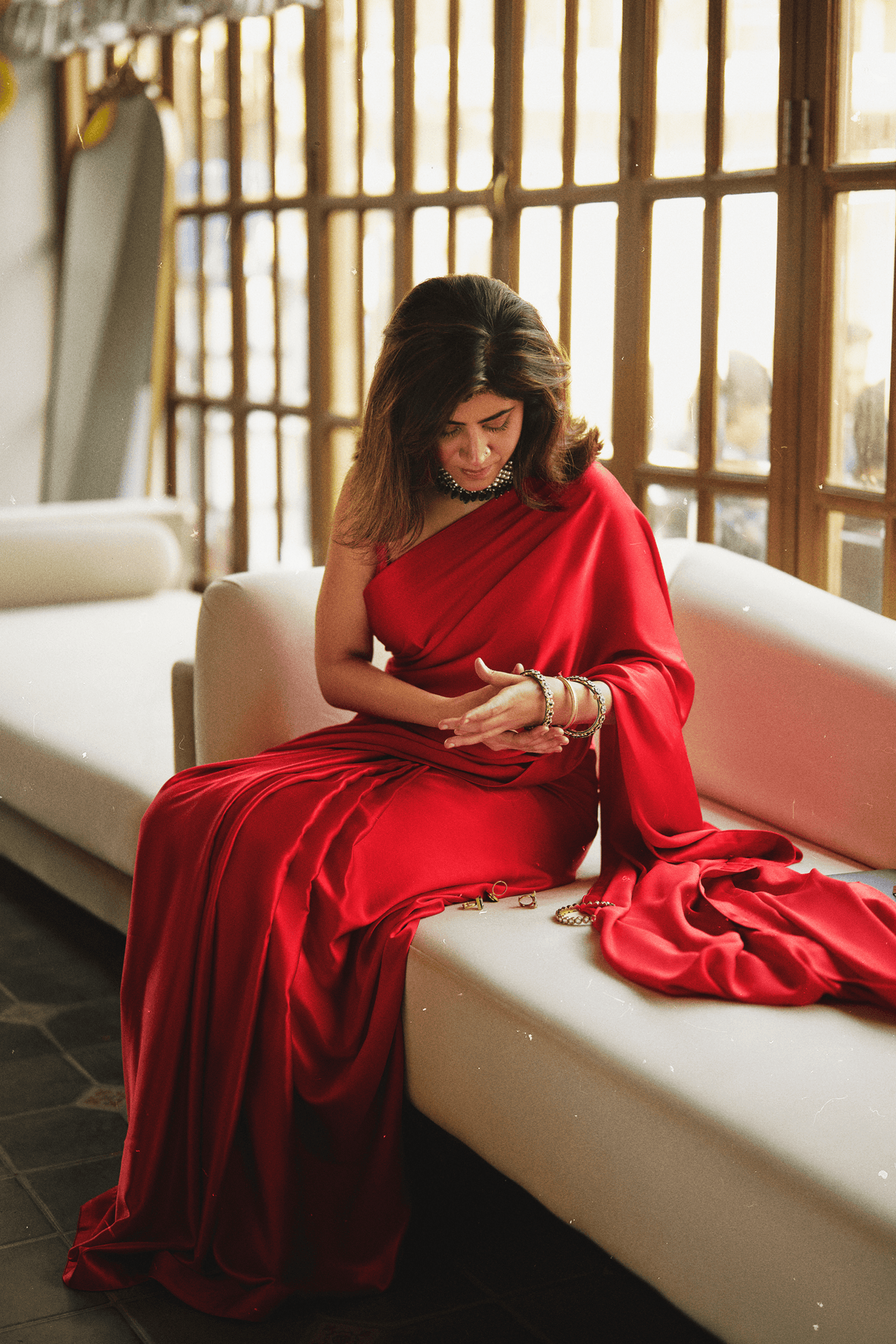 Handwoven Scarlet Silk Saree