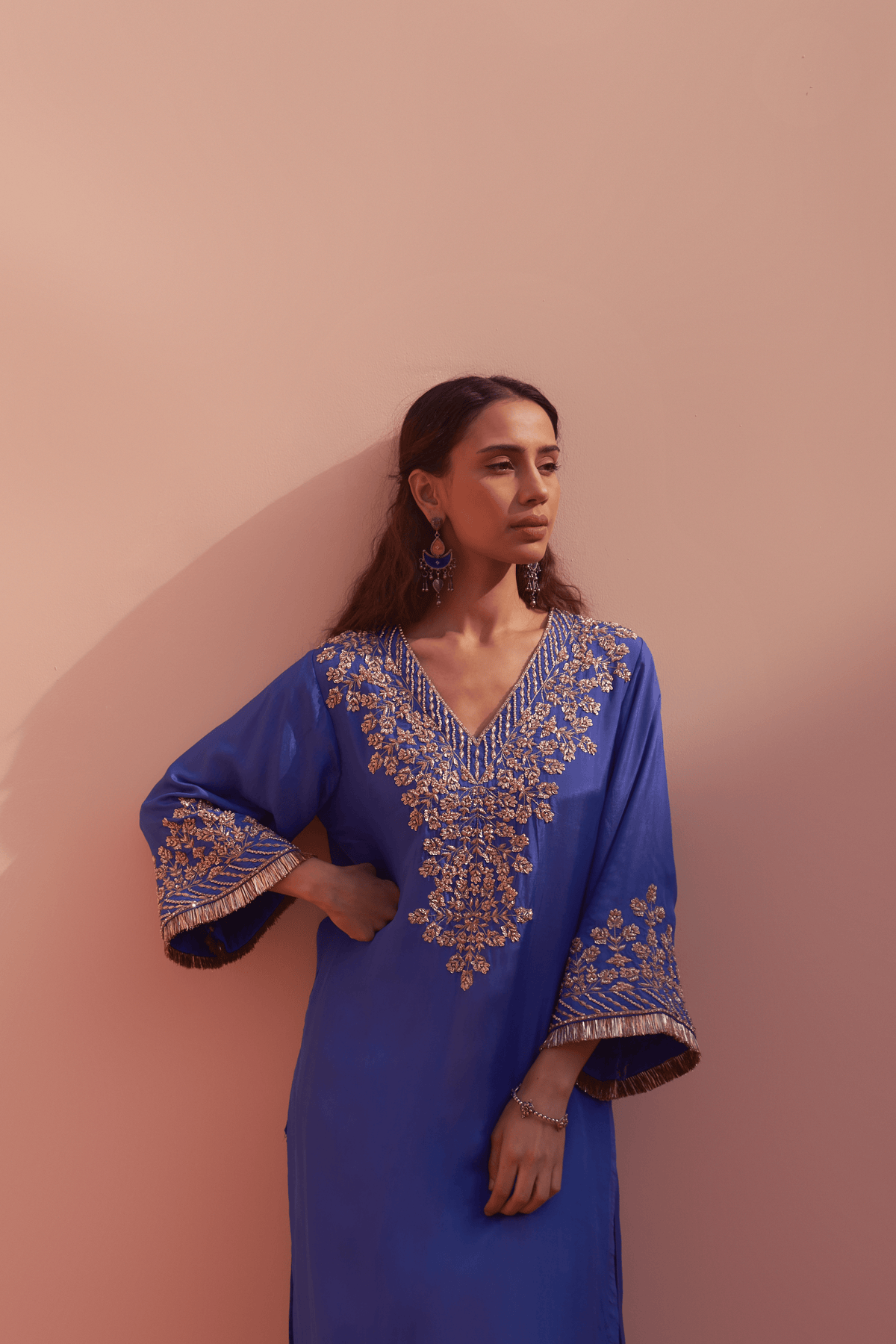 Blue Silk Choga Set