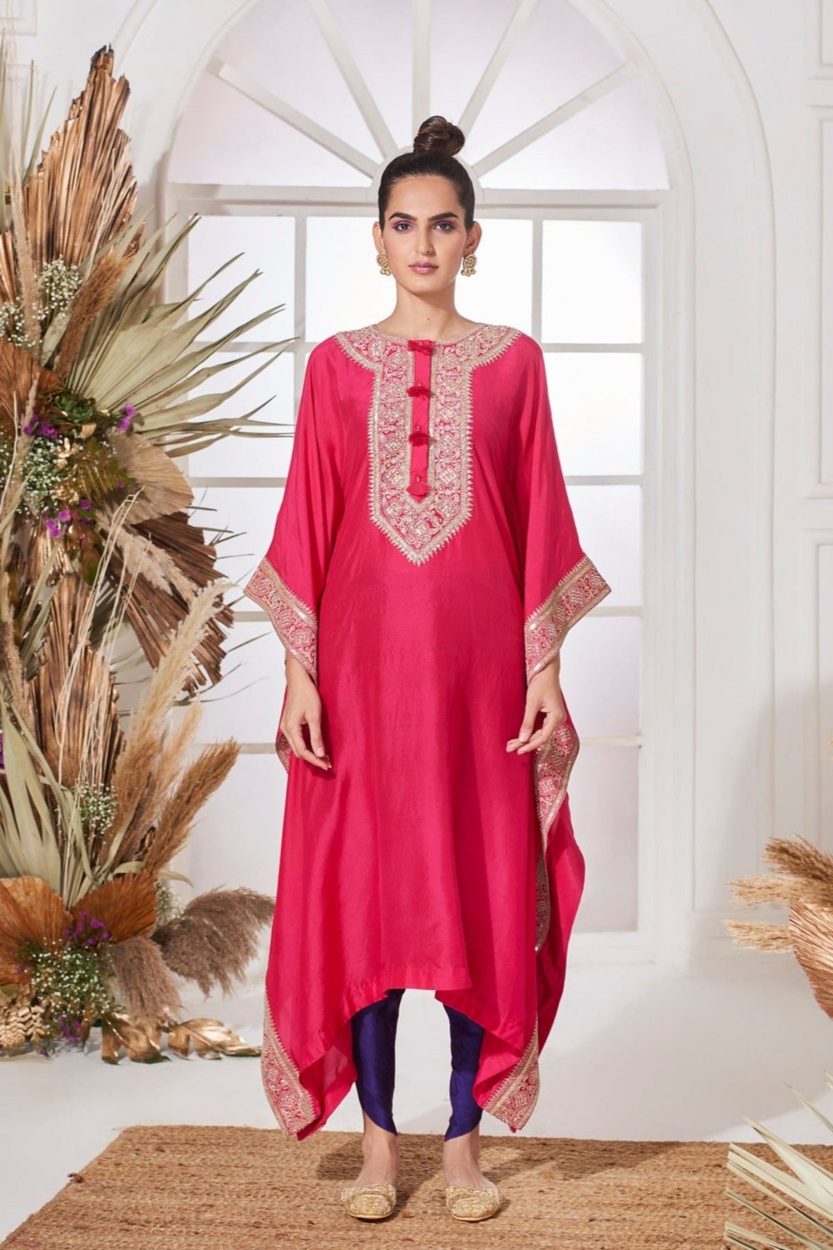 Yamuna fuchsia pink kaftan