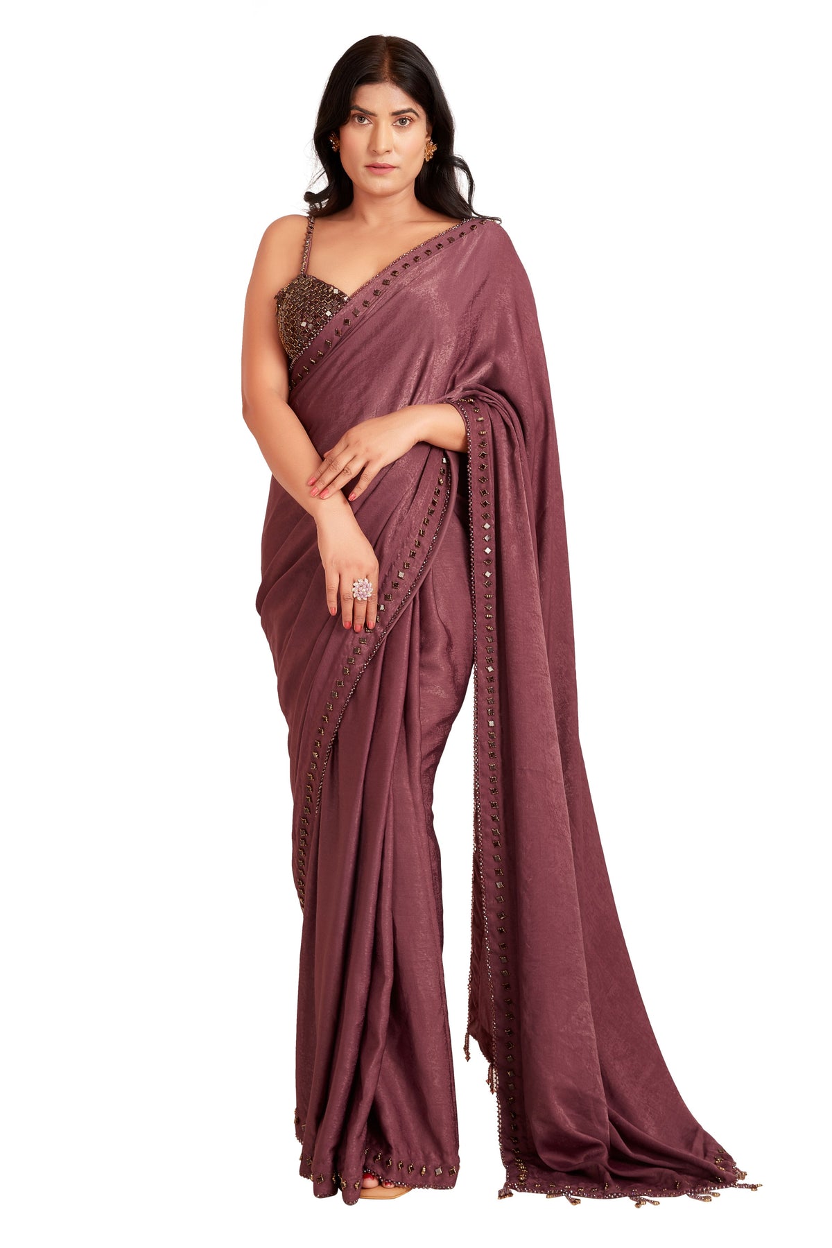 Light Purple Saree Set