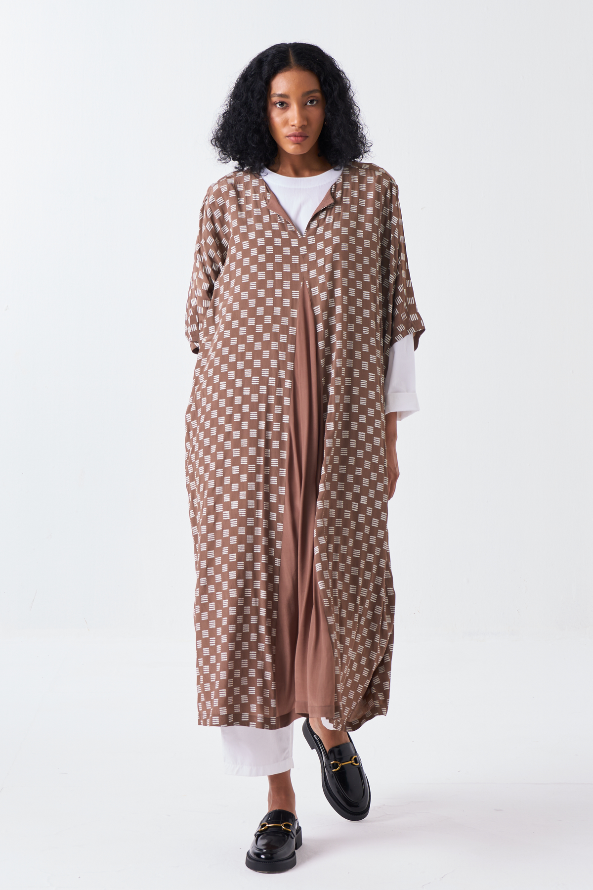 Brick Print Kaftan Co-ord Set