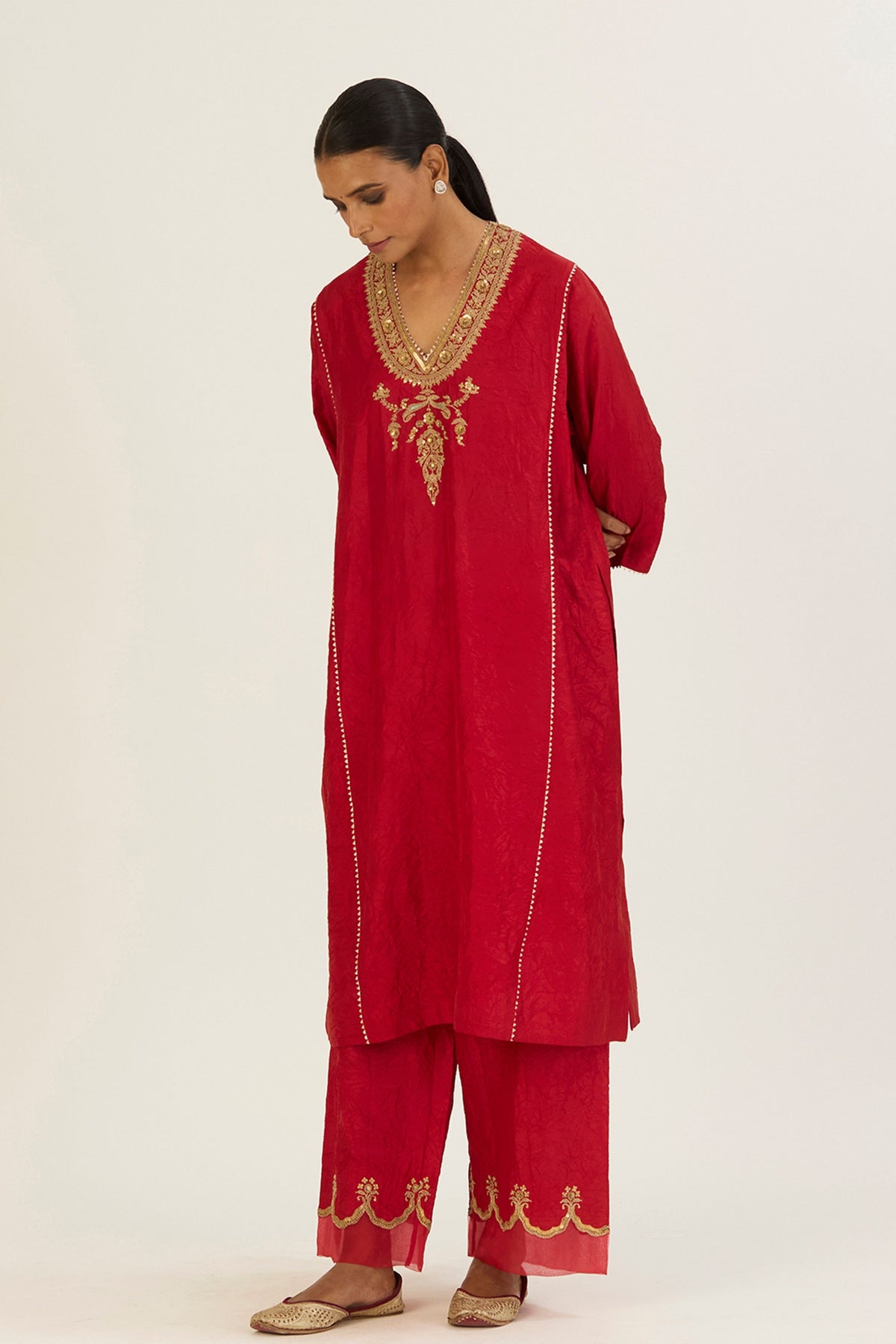 Navya Red Kurta &amp; Pants