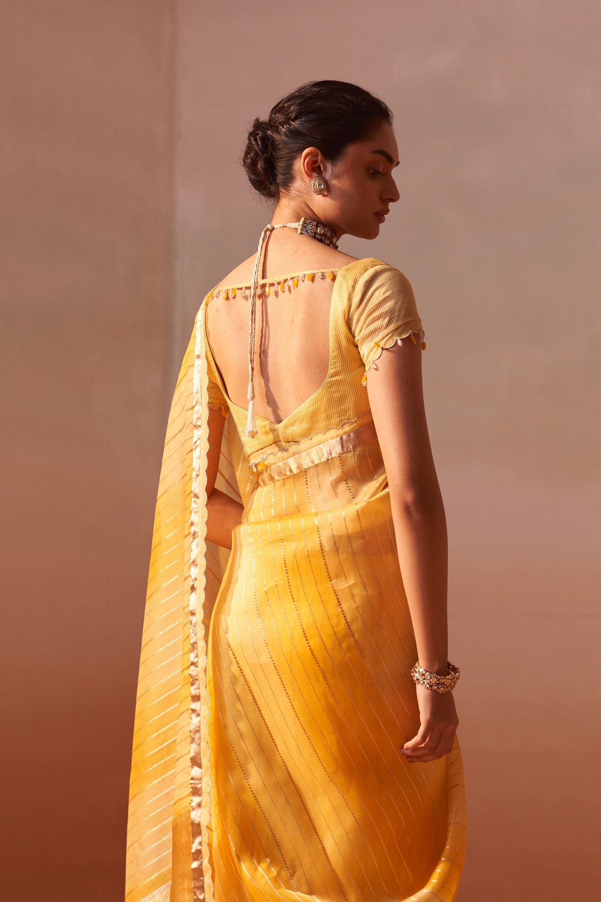 Yellow Organza Saree