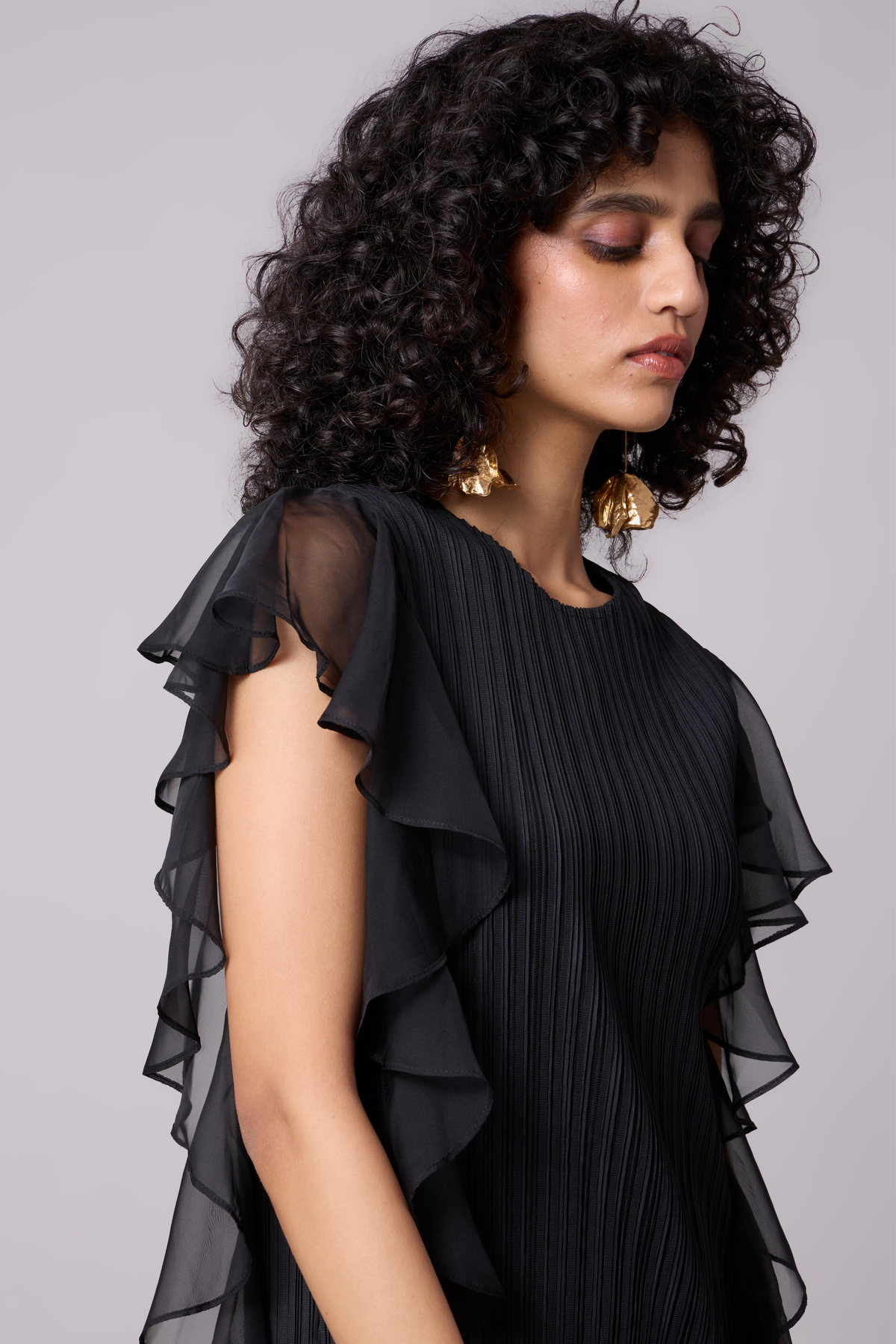 Lissy Ruffle Dress Black