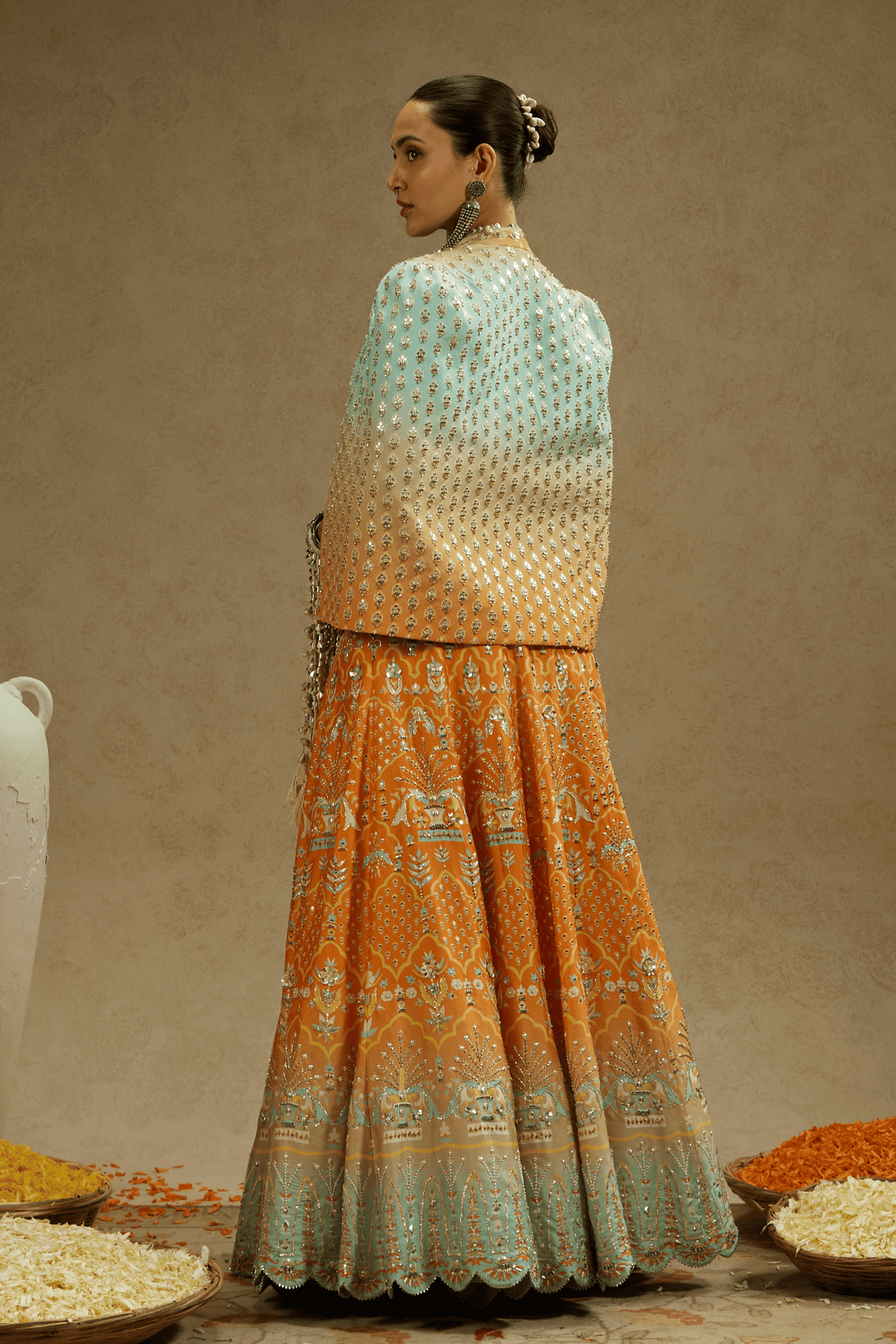 Embellished Jacket, Bustier, Lehenga