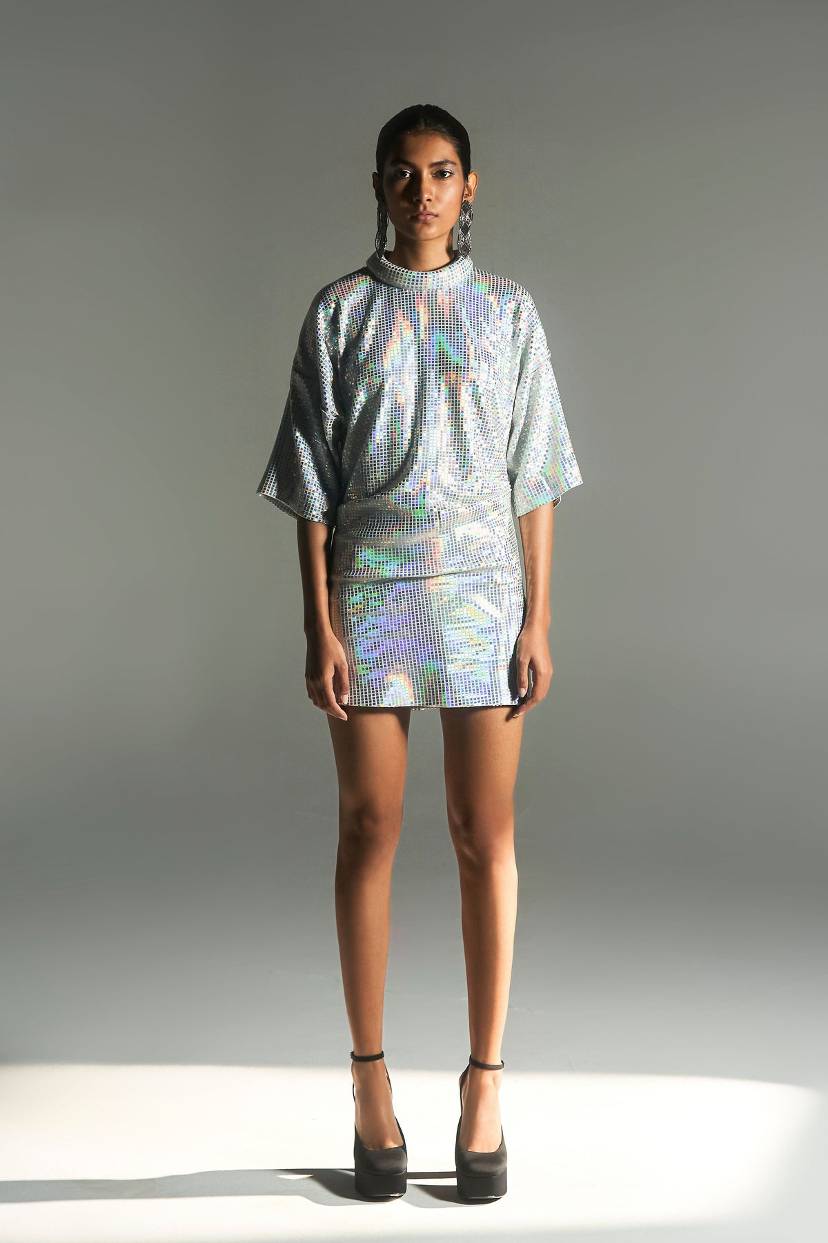 Metallic Jersey Rainbow Dress