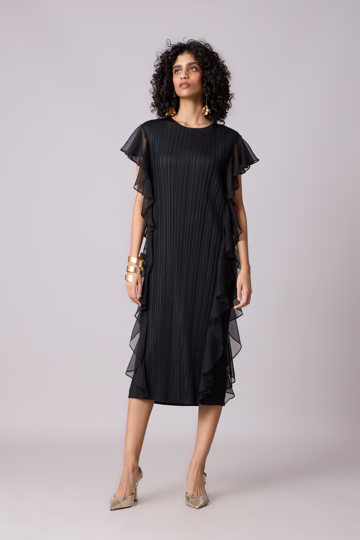 Lissy Ruffle Dress Black