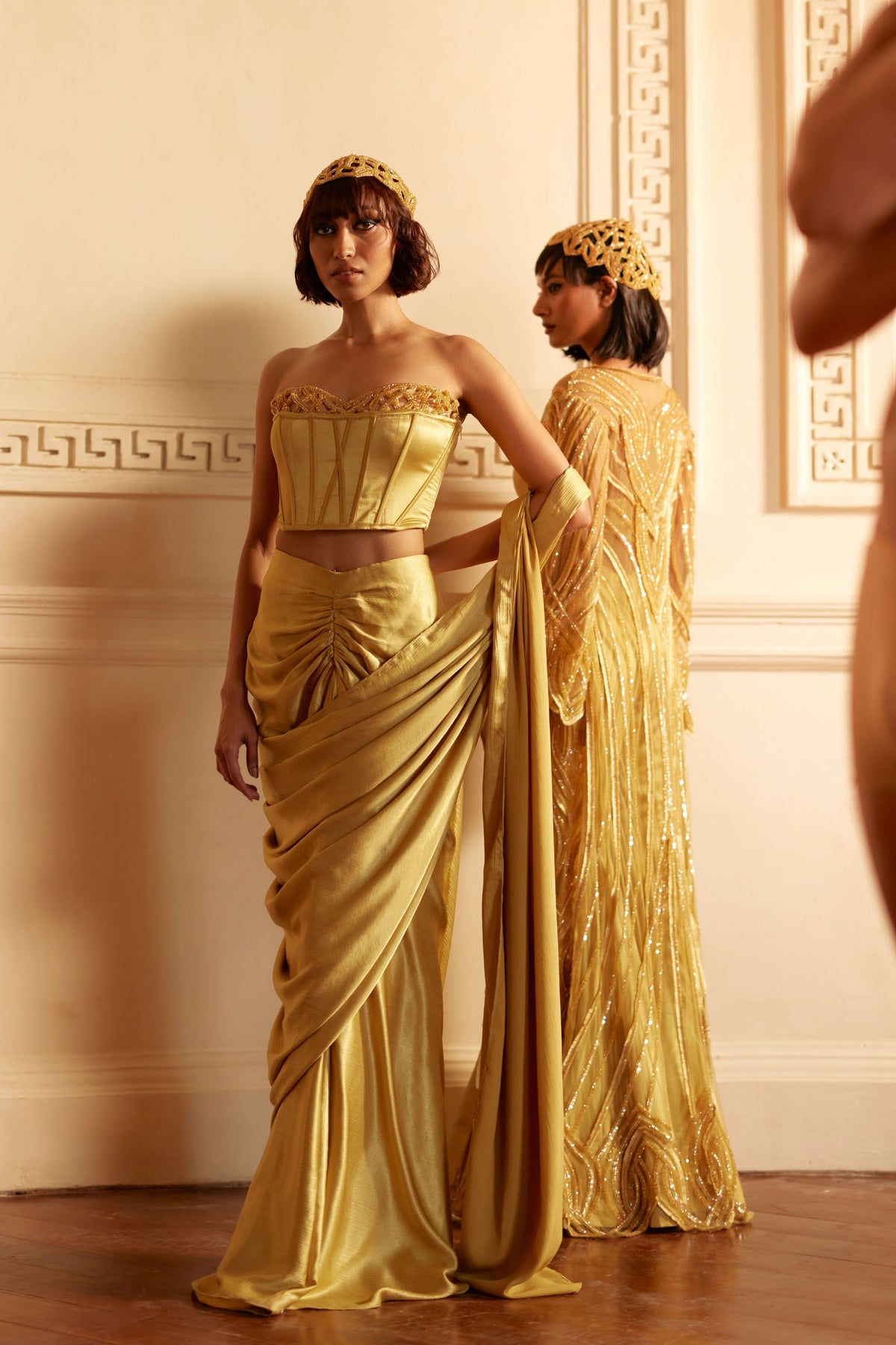 Romilly Mustard Draped Saree