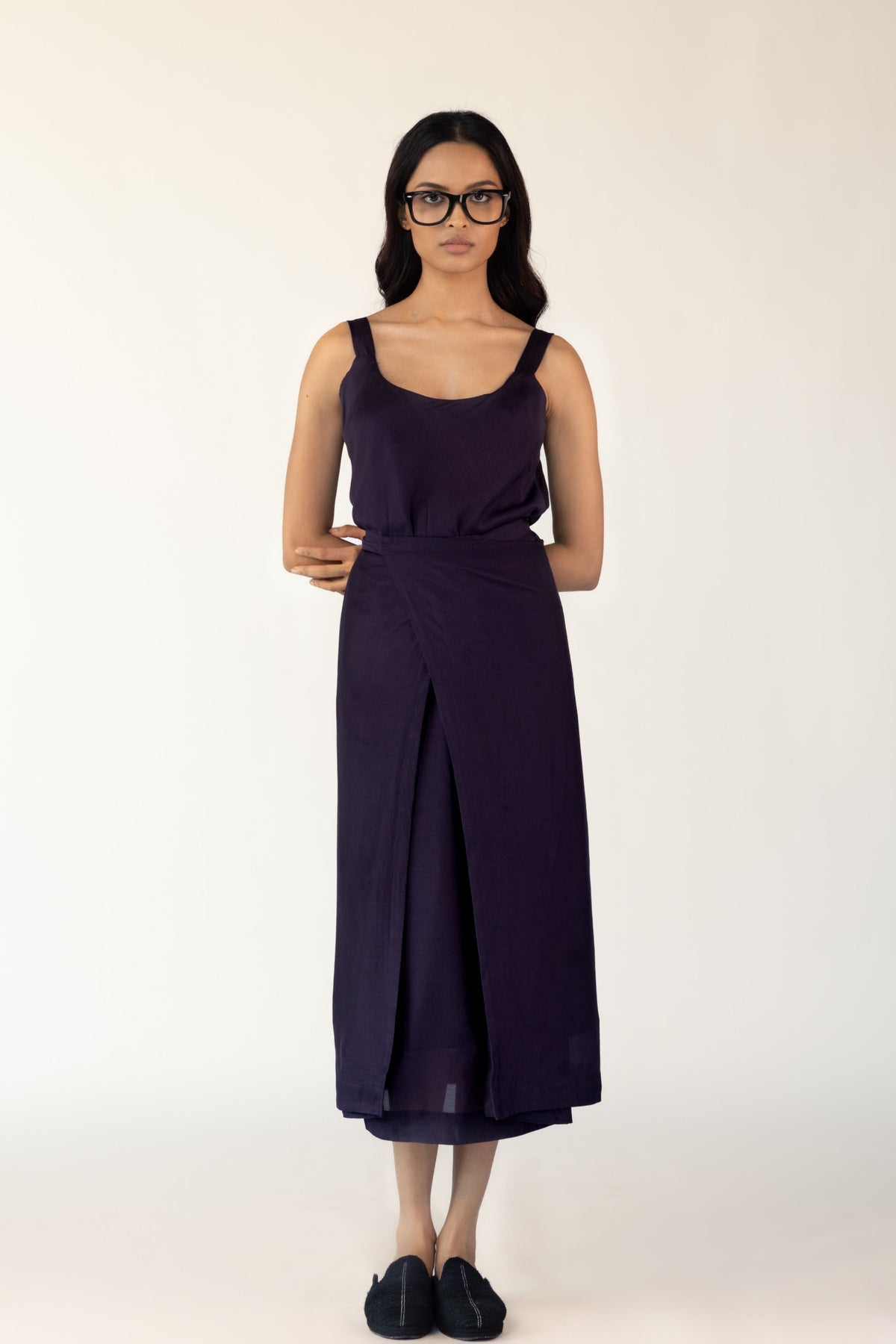 Violet Silk Wrap Dress