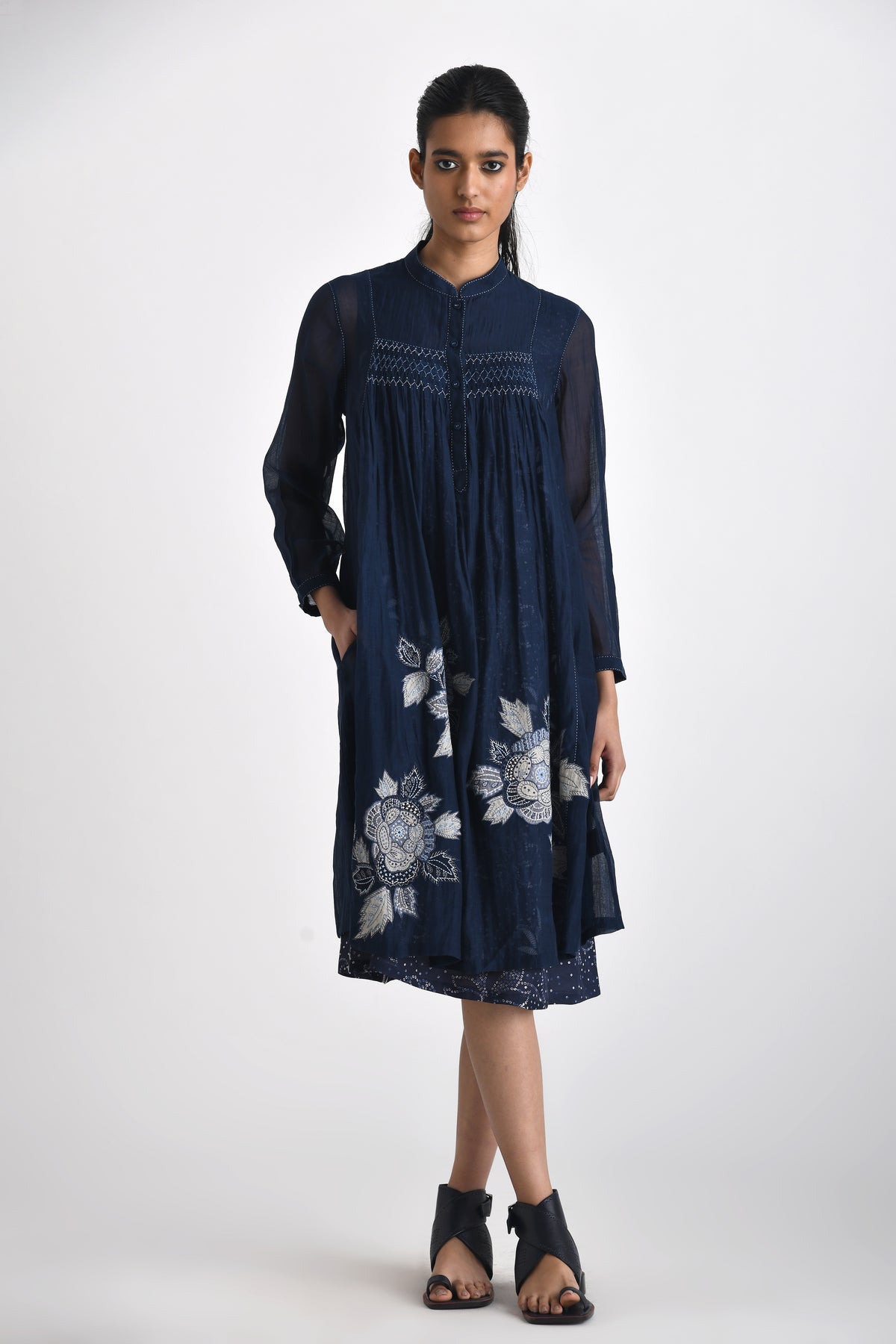 Navy Camogli Embroidered Tunic