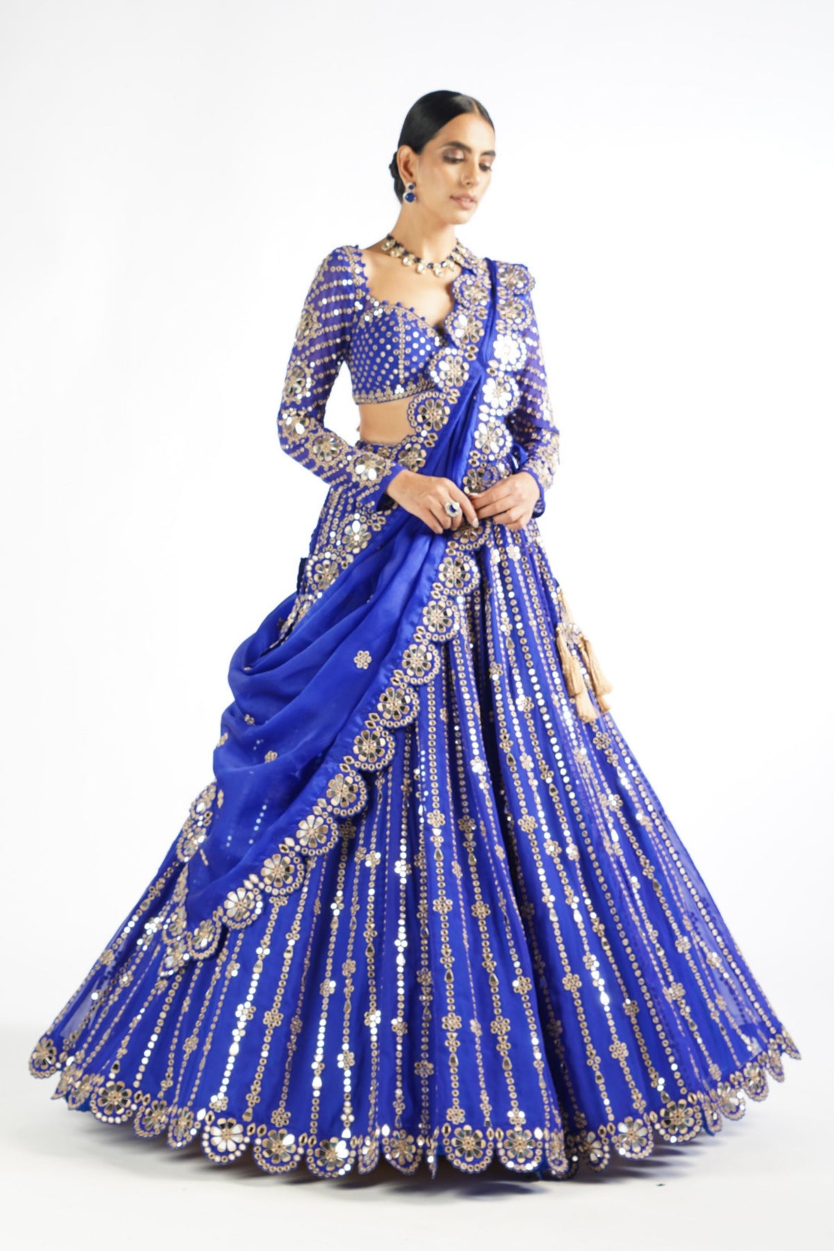 Small Flower Linear Lehenga Set