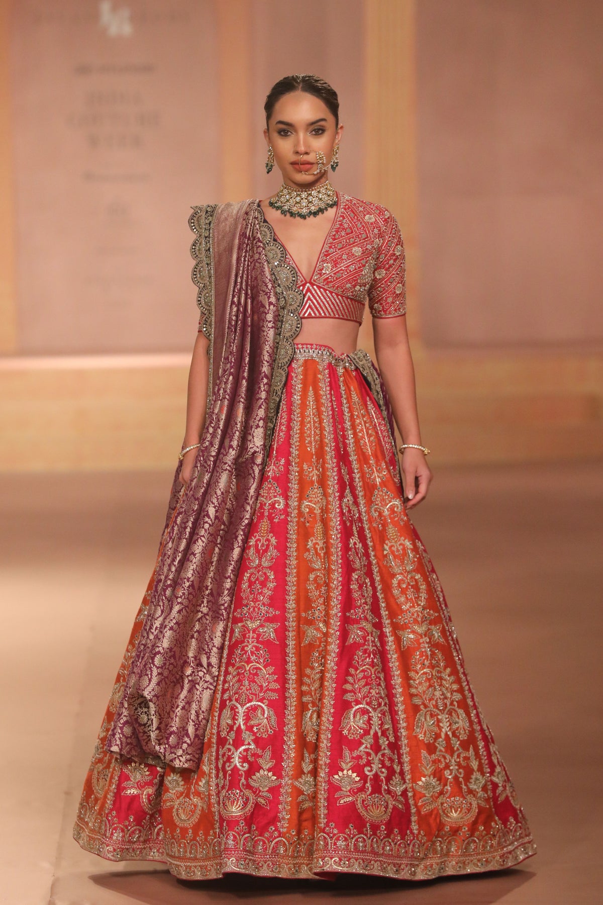 Rani Pink Embroidered Lehenga Set