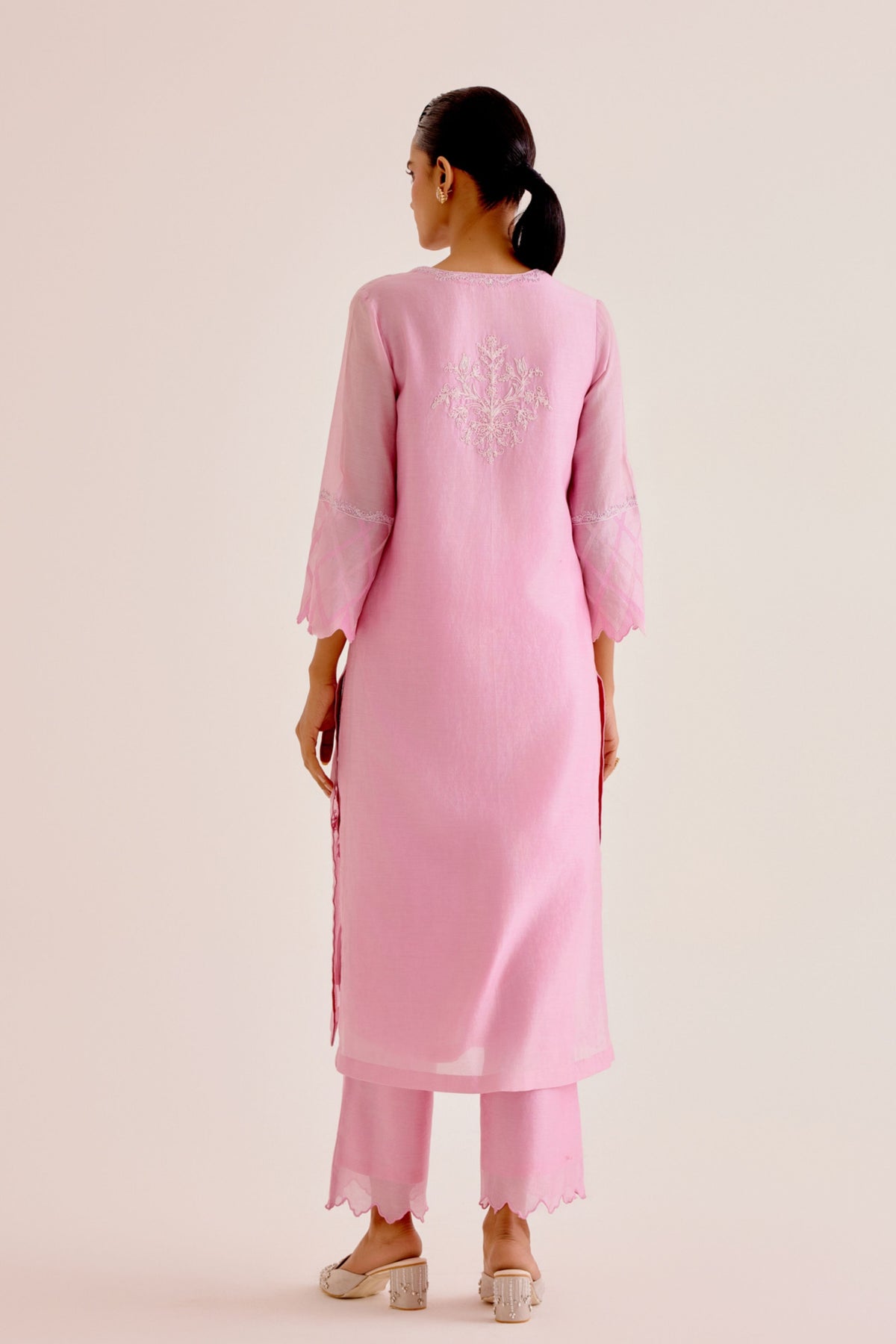 Pink Embroidered Kurta Set