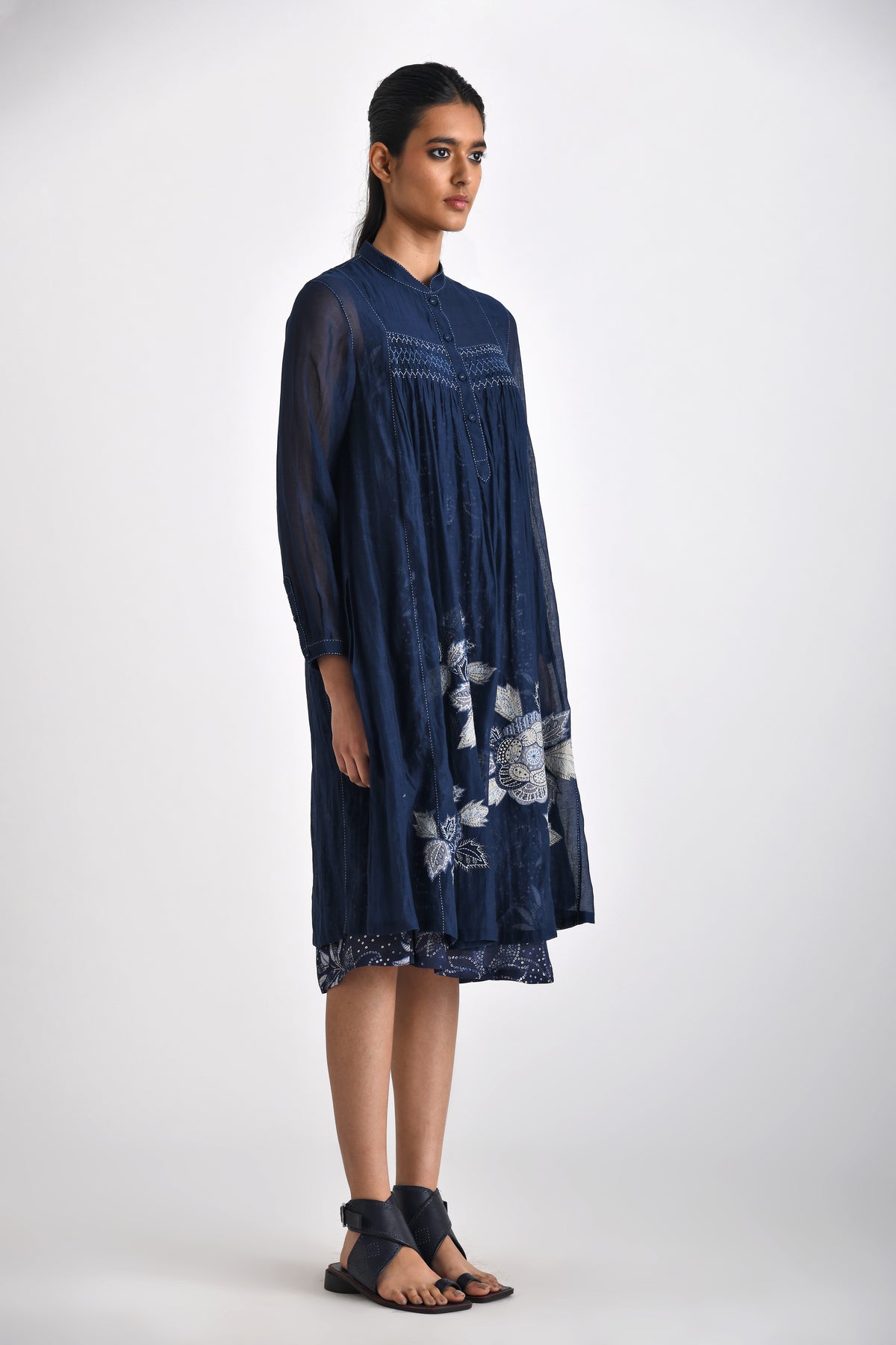 Navy Camogli Embroidered Tunic