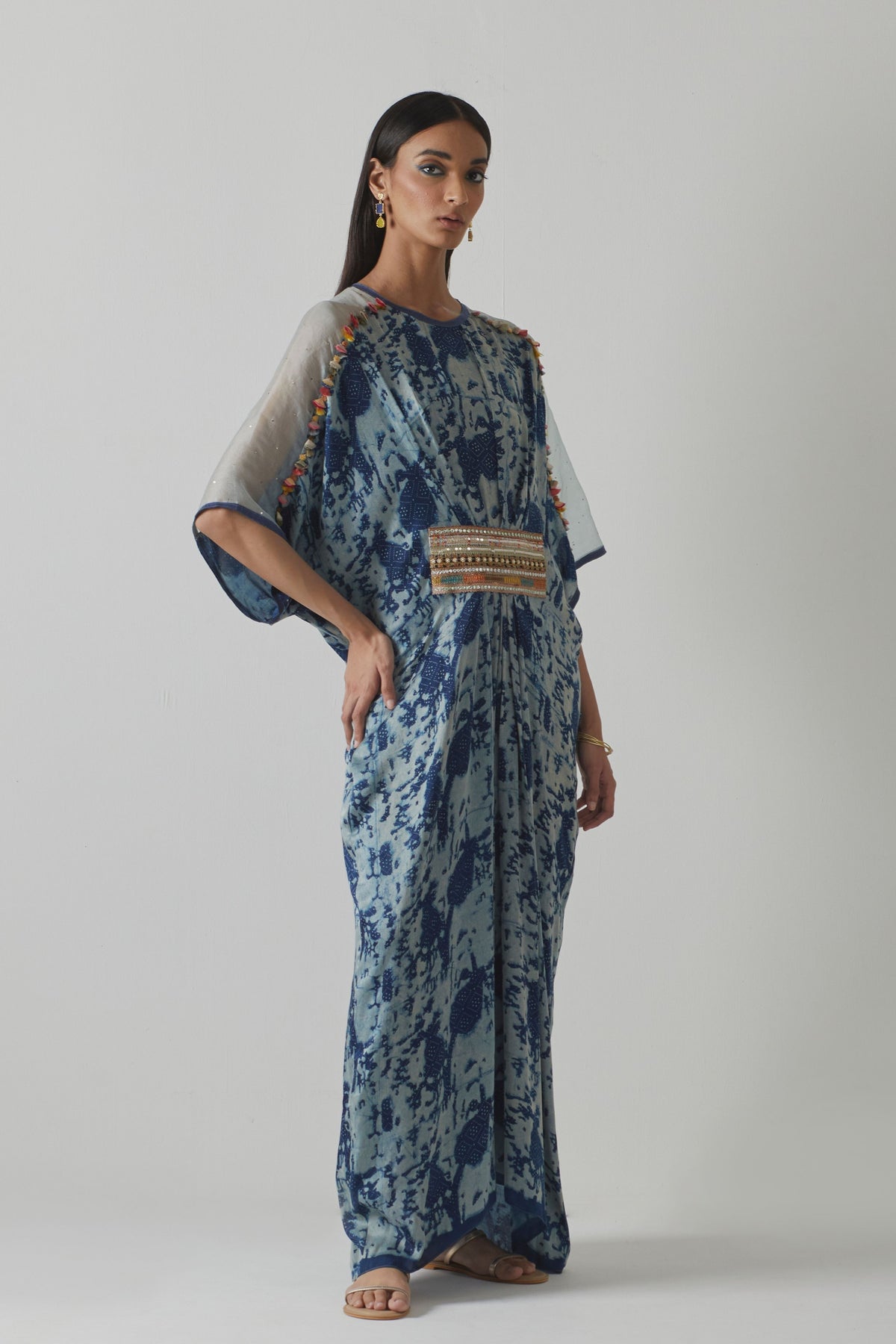 Printed Blue Kaftan